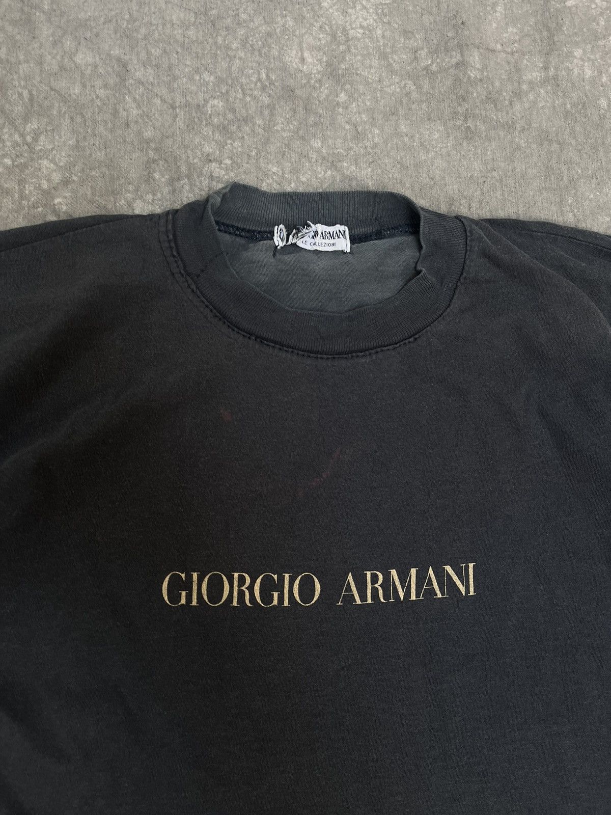 Band Tees × Giorgio Armani × Vintage Giorgio Armani Vintage Rare Big Logo T- Shirt Size US L / EU 52-54 / 3 - 2 Thumbnail