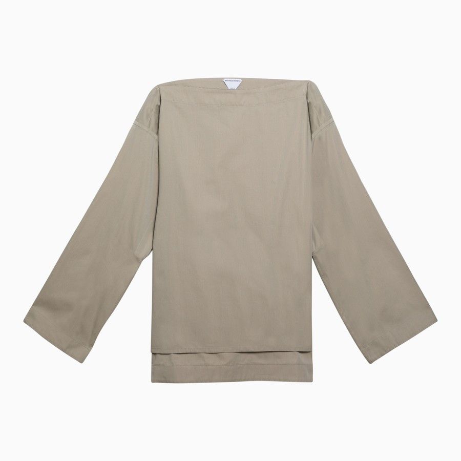 Bottega Veneta o1d2blof0824 Cotton Blouses in Beige Size M / US 6-8 / IT 42-44 - 1 Thumbnail