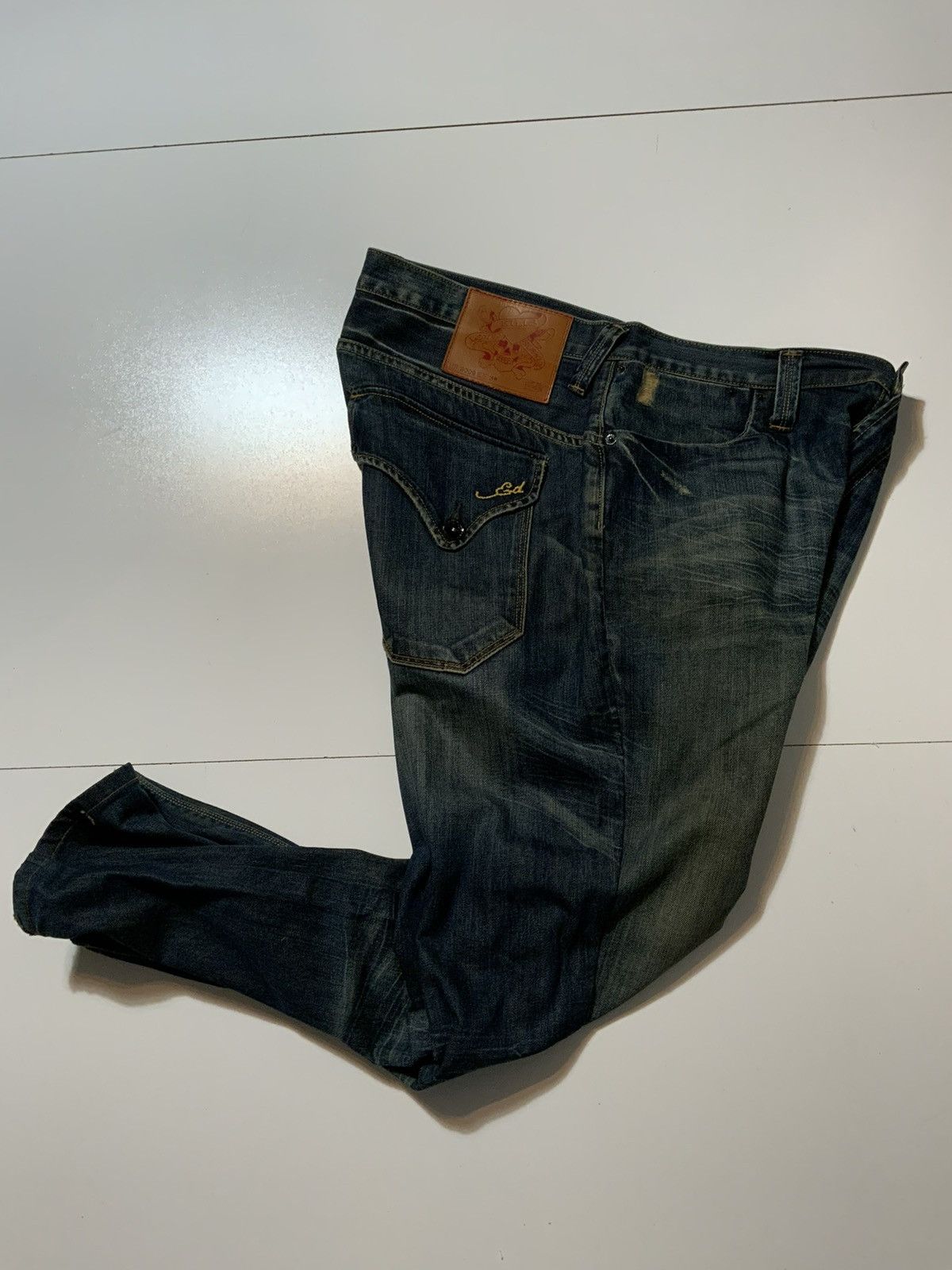 Ed Hardy Y2K Ed Hardy Audigier 2009 Button Fly Baggy Denim Jeans Size US 38 / EU 54 - 1 Thumbnail