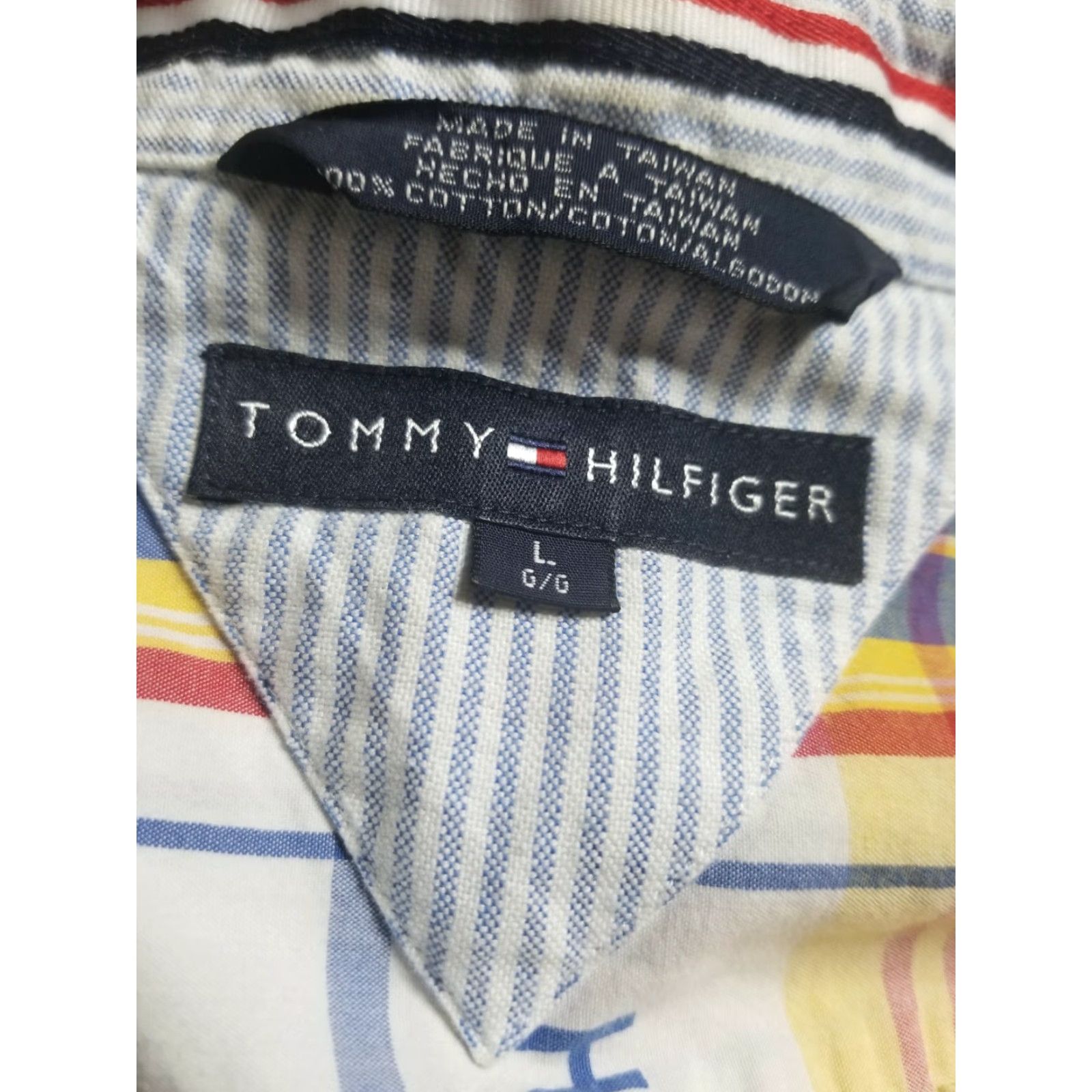 Tommy Hilfiger VINTAGE Tommy Hilfiger Mens L Pocket Plaid Button-Down Short Sleeve Shirt Shirt Size US L / EU 52-54 / 3 - 5 Thumbnail