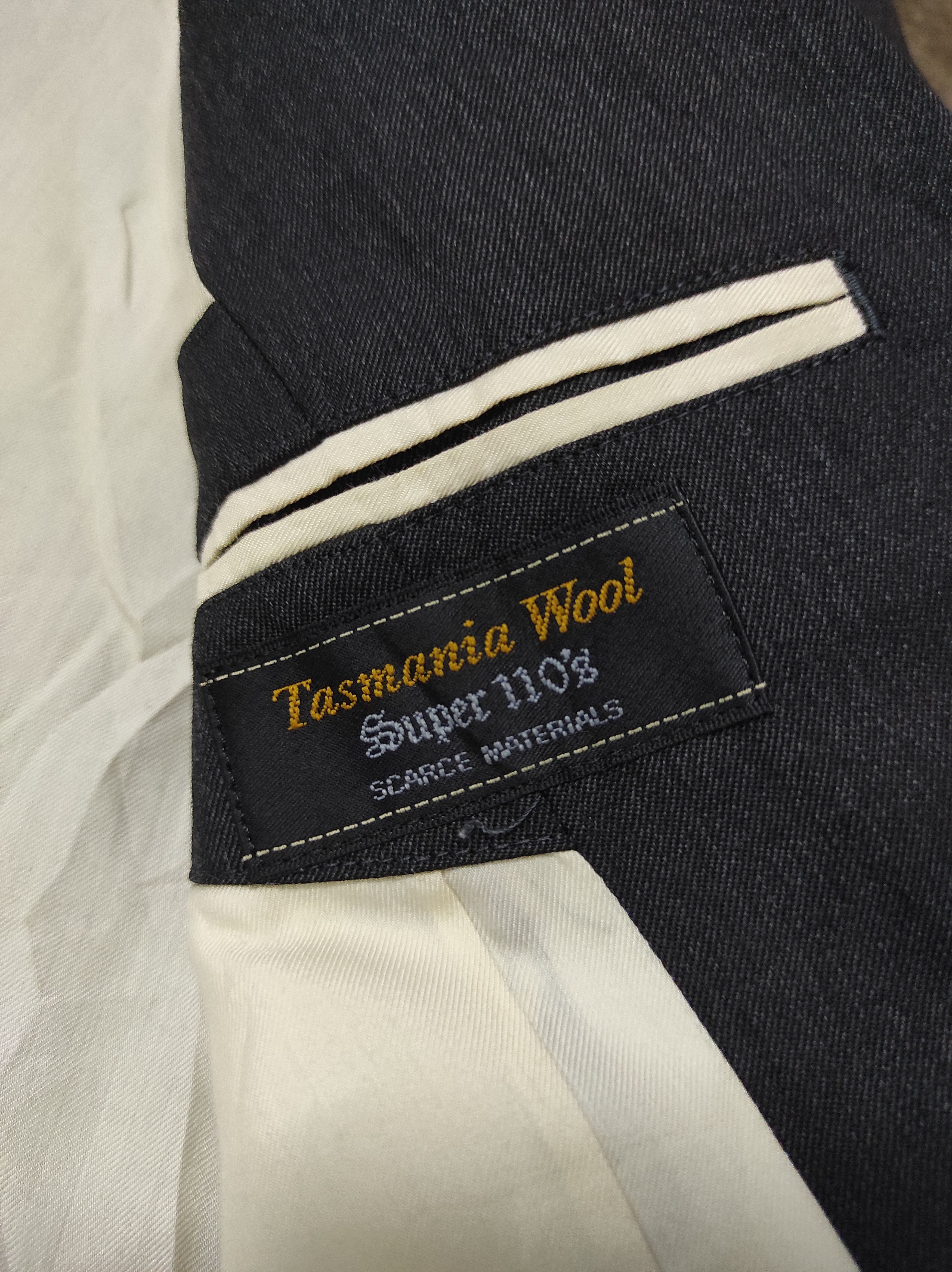 FACTOTUM × Japanese Brand FACTOTUM X SUPER 110% TASMANIA WOOL BLAZER JACKET Size 36R - 8 Thumbnail