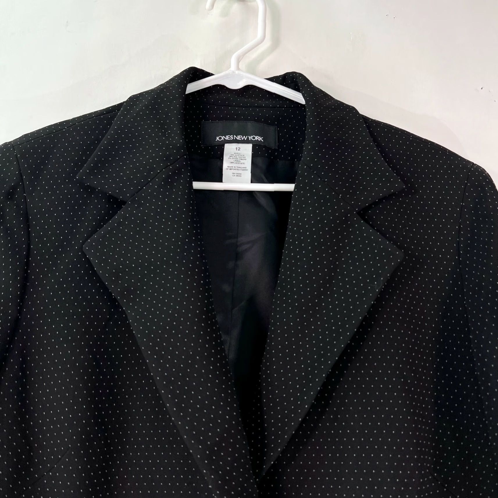 Jones New York Jones New York Womens Blazer Black Dot Print Formal Size 12 Size XL / US 12-14 / IT 48-50 - 3 Thumbnail