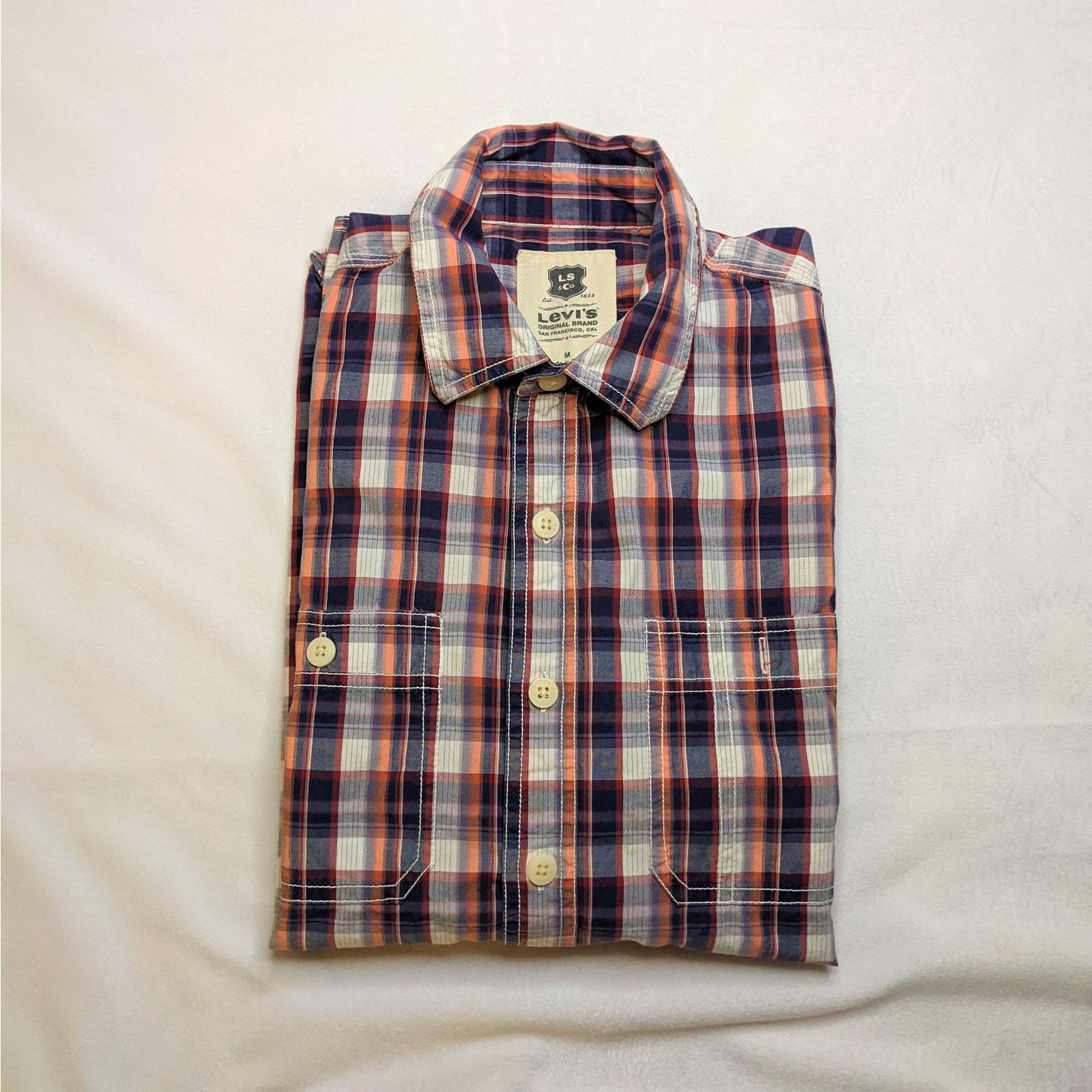 Levi's Levi's Red Plaid Flannel Shirt Mens Medium M Western Button Size US M / EU 48-50 / 2 - 5 Thumbnail