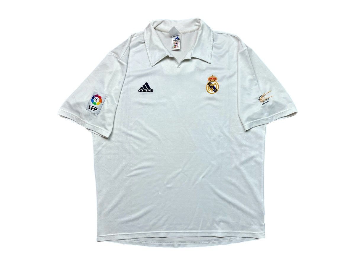 image of Vintage Real Madrid Cf 2001-02 Anniversary Adidas Jersey in White, Men's (Size XL)