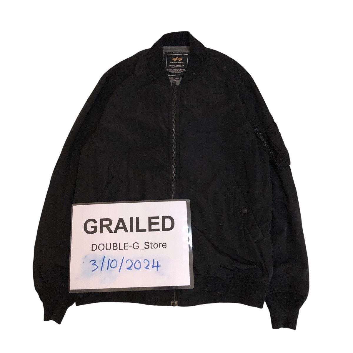 Alpha Industries 📌Vintage Fly Riot Bomber Jacket Biker Alpha Industries Size US L / EU 52-54 / 3 - 1 Thumbnail