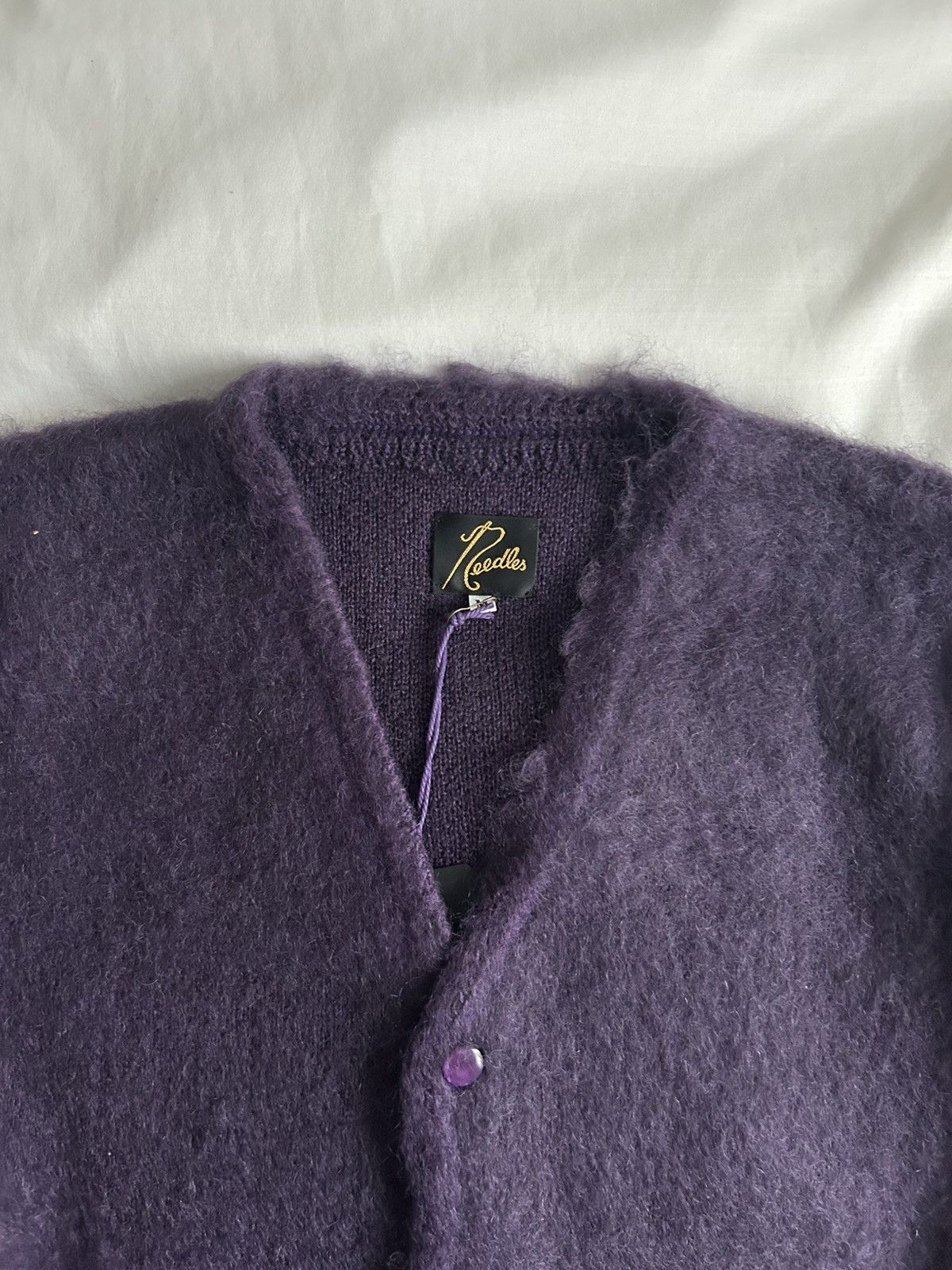 Needles Needles Mohair Cardigan Purple Wool Made in Japan Size US M / EU 48-50 / 2 - 7 Thumbnail