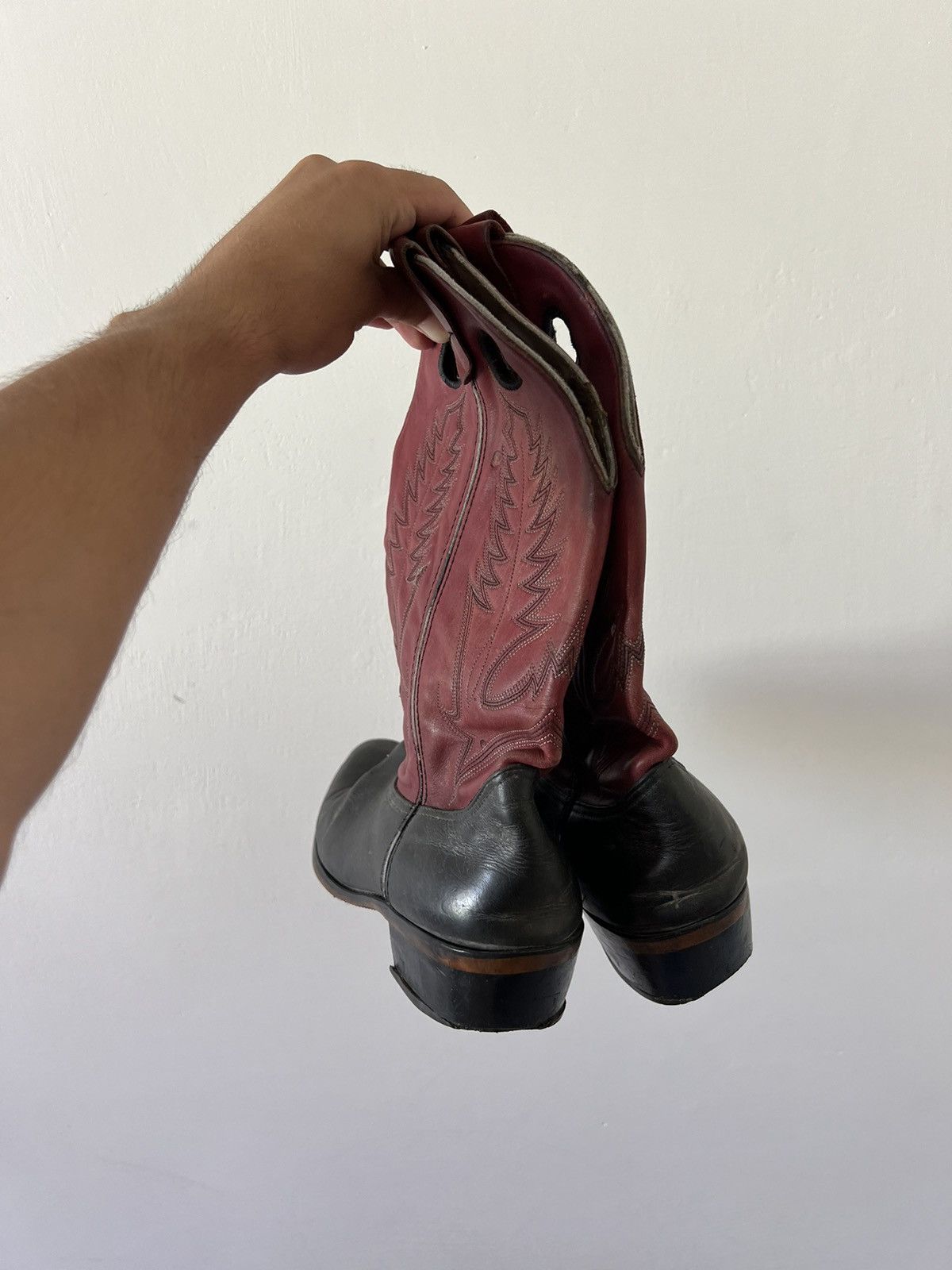 Durango × Leather × Vintage Vintage Durango Red Leather Cowboy Boots western 90s Size US 11 / EU 44 - 4 Thumbnail