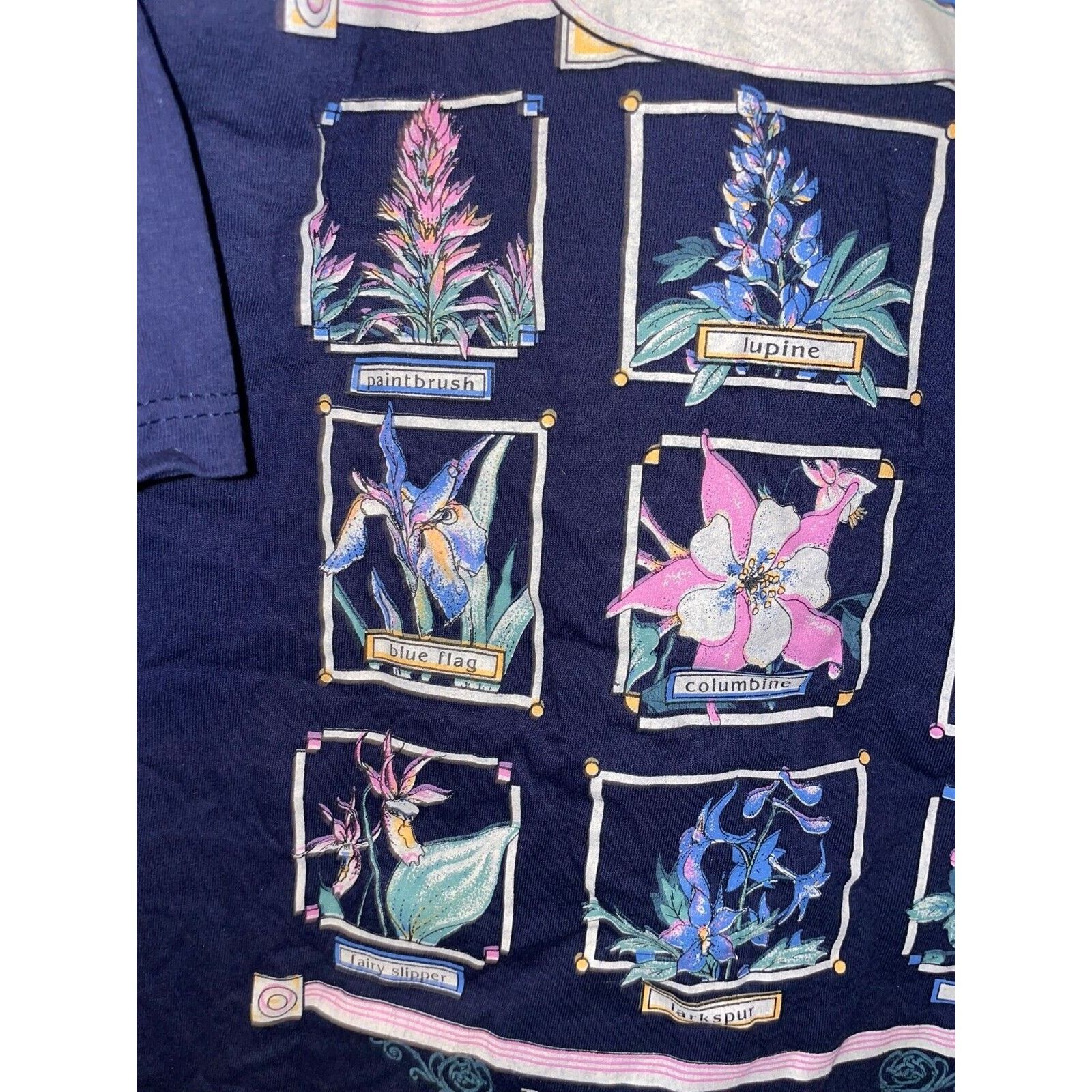 Jerzees Vintage Wisconsin Flower Shirt Wildflowers Tee VTG 90s 2X Size US XXL / EU 58 / 5 - 8 Thumbnail