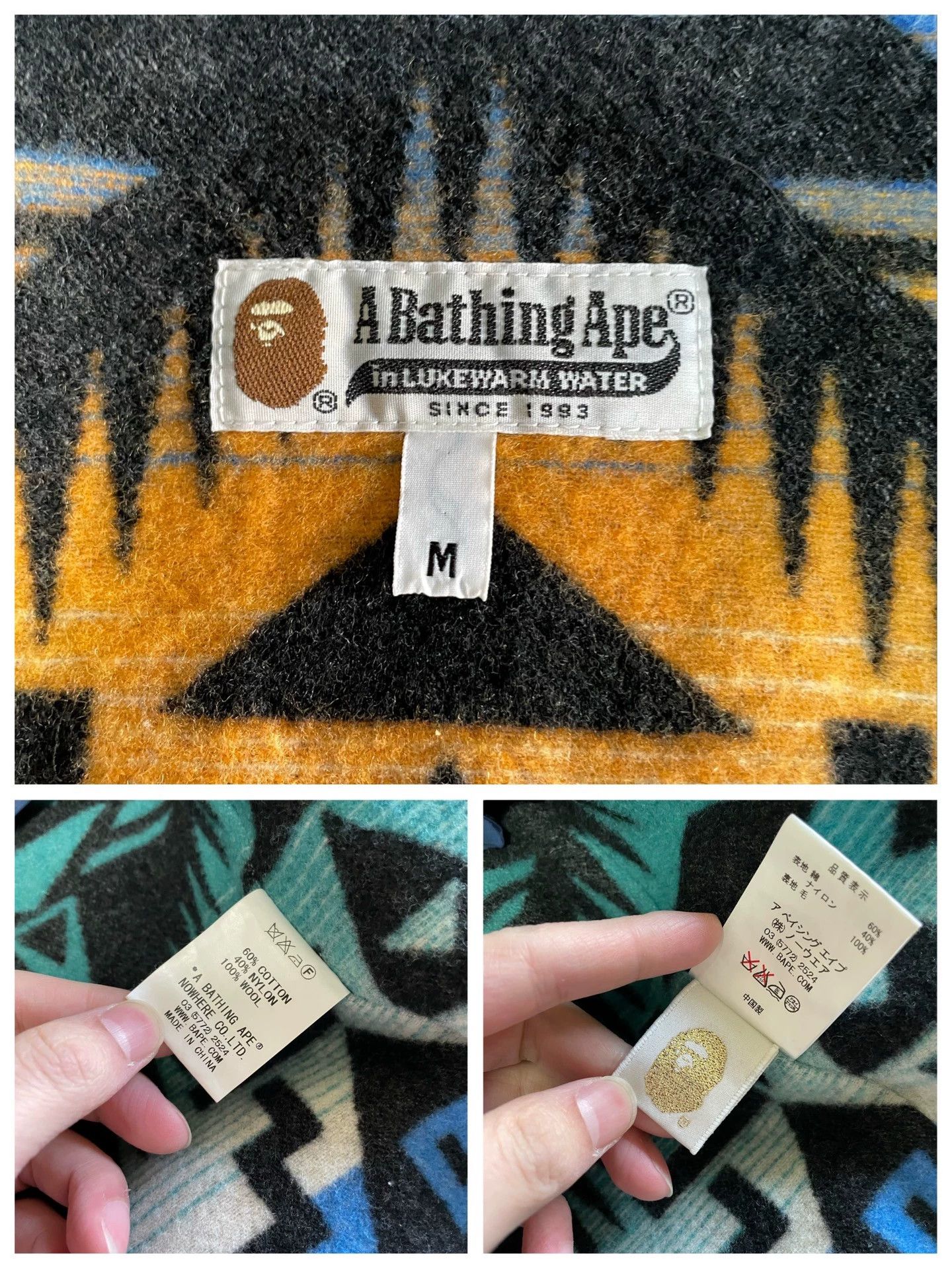 Bape BAPE NIGO Ethnic Wool-Lined Thick Jacket M NM Size US M / EU 48-50 / 2 - 9 Thumbnail