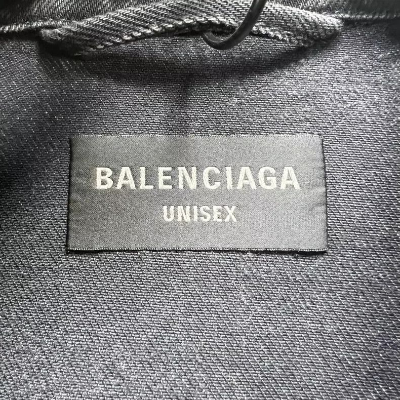 Balenciaga Balenciaga Printed Lock Head Denim Jacket Size/S Size US S / EU 44-46 / 1 - 3 Thumbnail