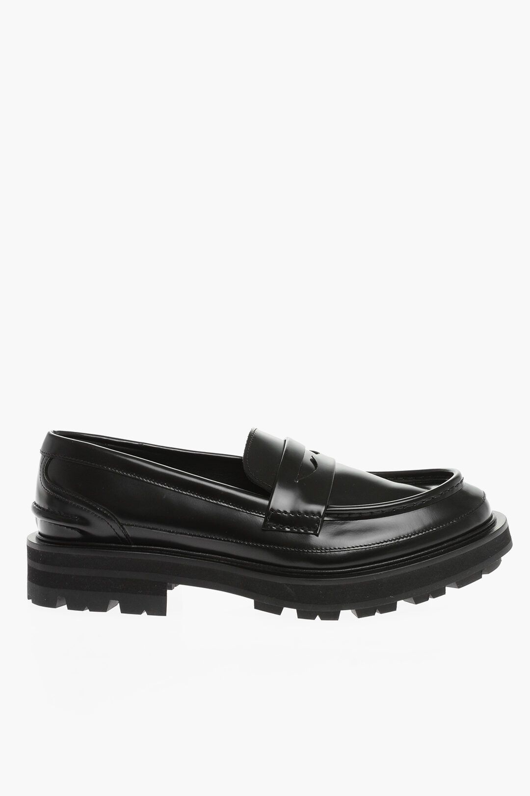 image of Alexander Mcqueen Og1Mm0423 Leather Loafers In Black, Men's (Size 7)