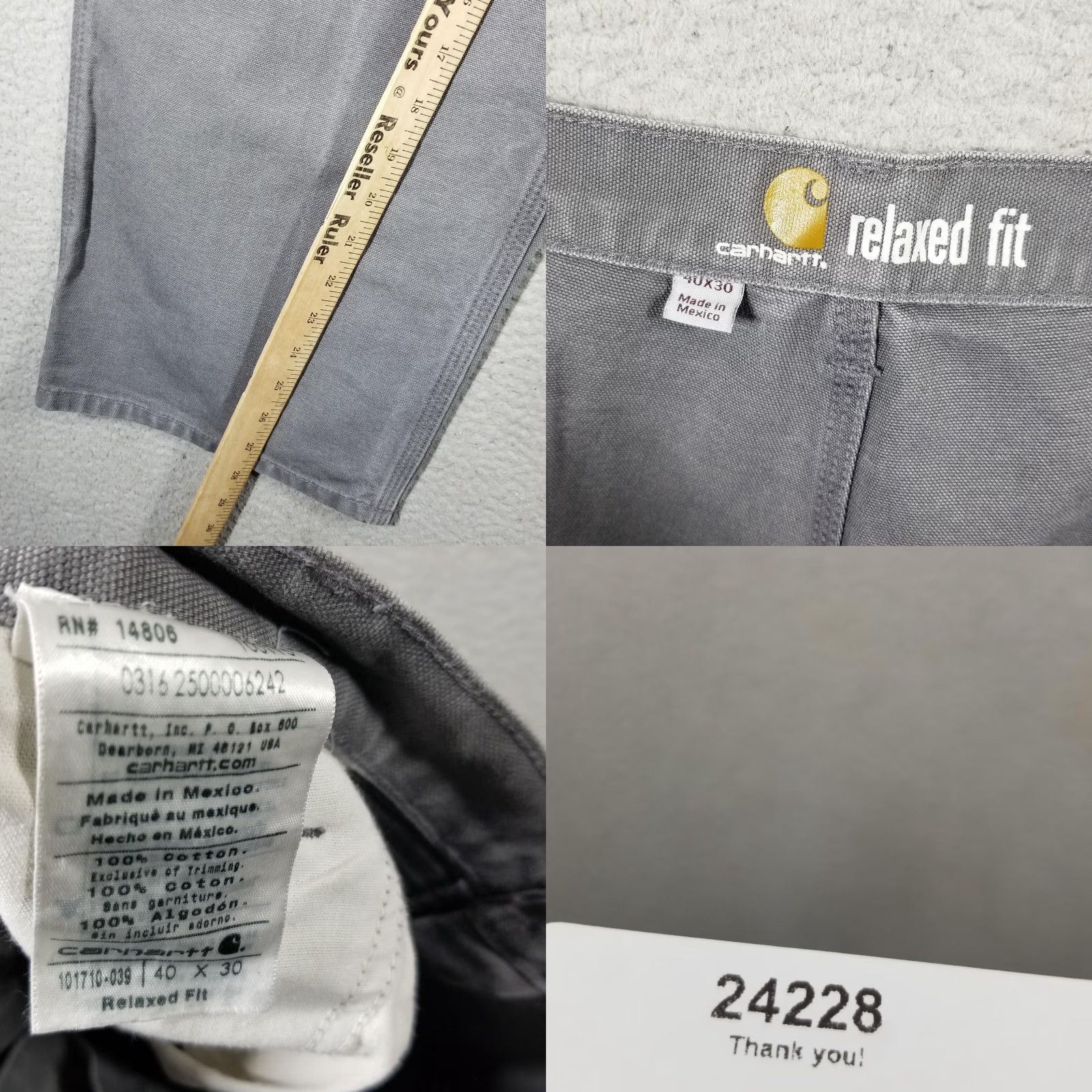 Carhartt Carhartt Pants Men 40x30 Gray Workwear Work Utility Carpenter Cotton Relaxed Fit Size US 40 / EU 56 - 8 Thumbnail