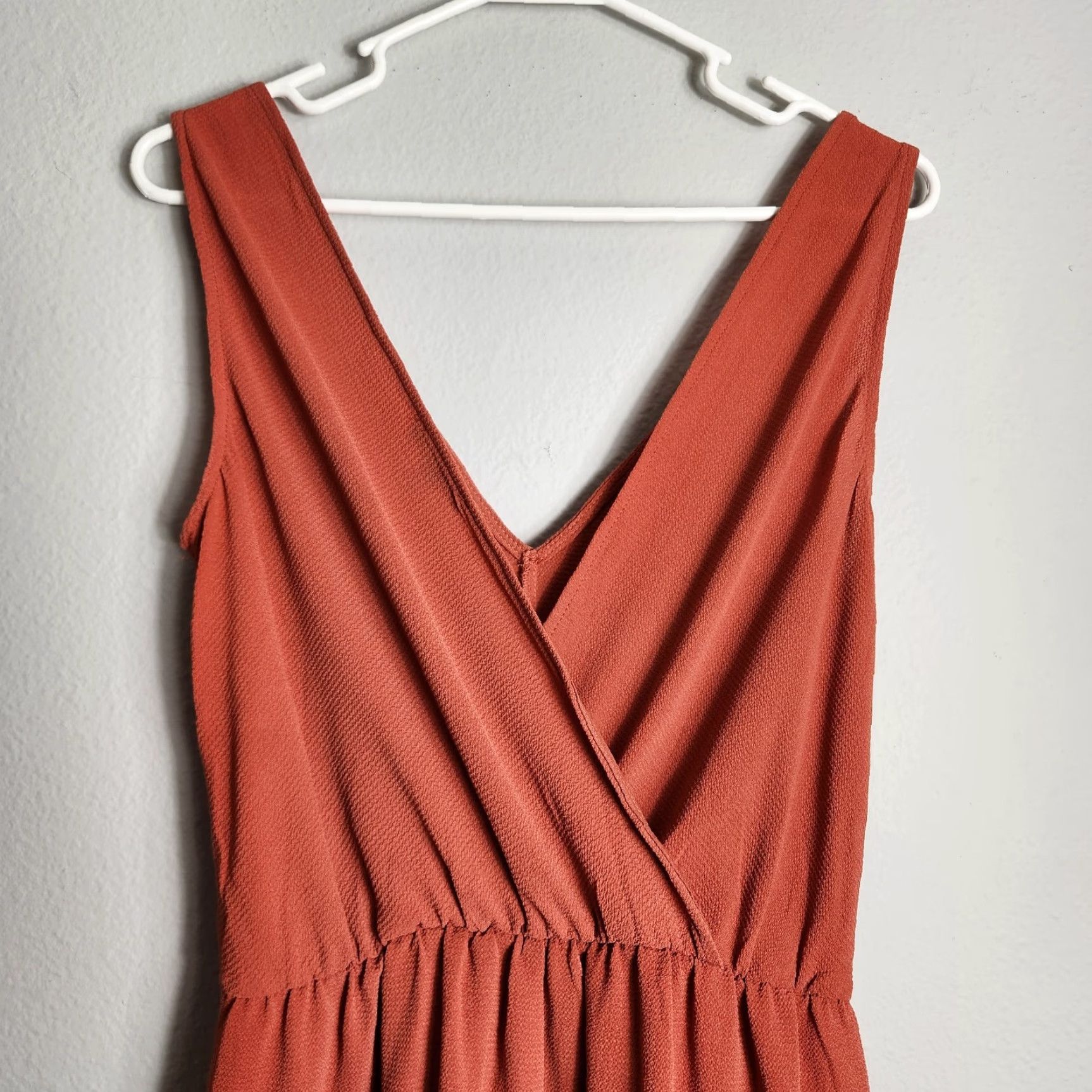 Vintage As U Wish Jumpsuit Womens Burnt Orange Sleeveless V-Neck Wide Leg S Size 28" / US 6 / IT 42 - 7 Thumbnail