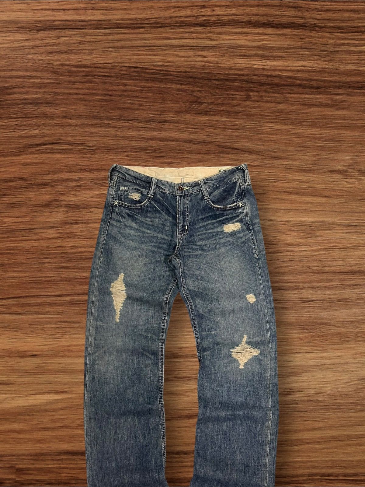 Japanese Brand ⚡️Insane⚡️Japanese Brand Brappers Union Made Distressed Jeans Size US 28 / EU 44 - 3 Thumbnail