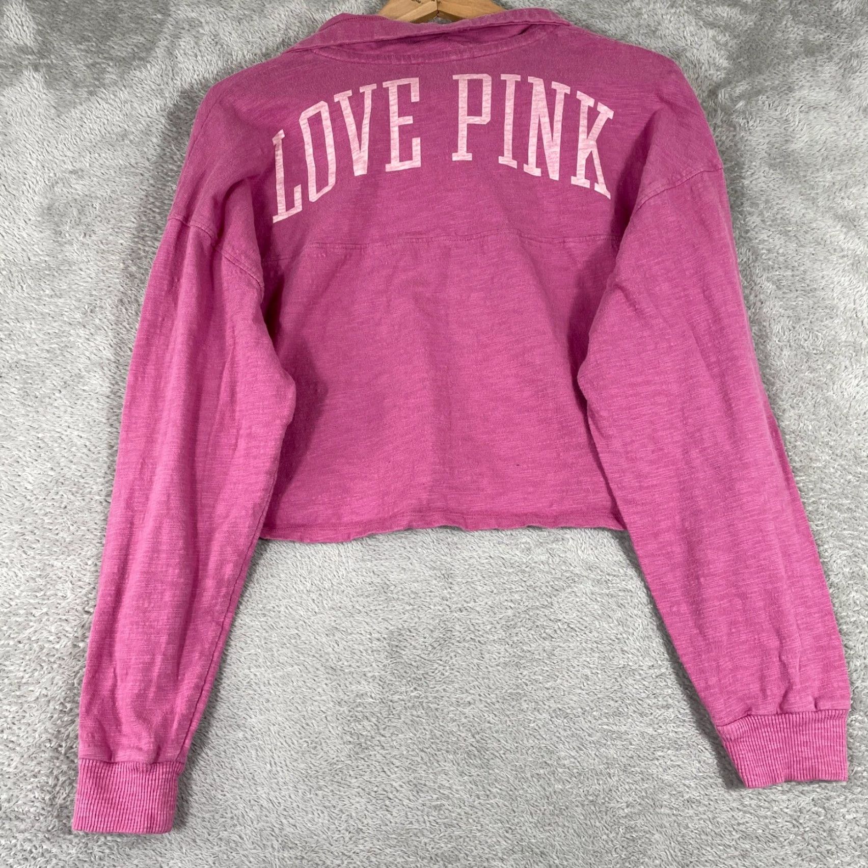 Vintage PINK Victoria's Secret Sweatshirt Womens Small Pullover Long Sleeve 1/4 Zip Logo Graphic Print Casual Activewear Size S / US 4 / IT 40 - 2 Thumbnail