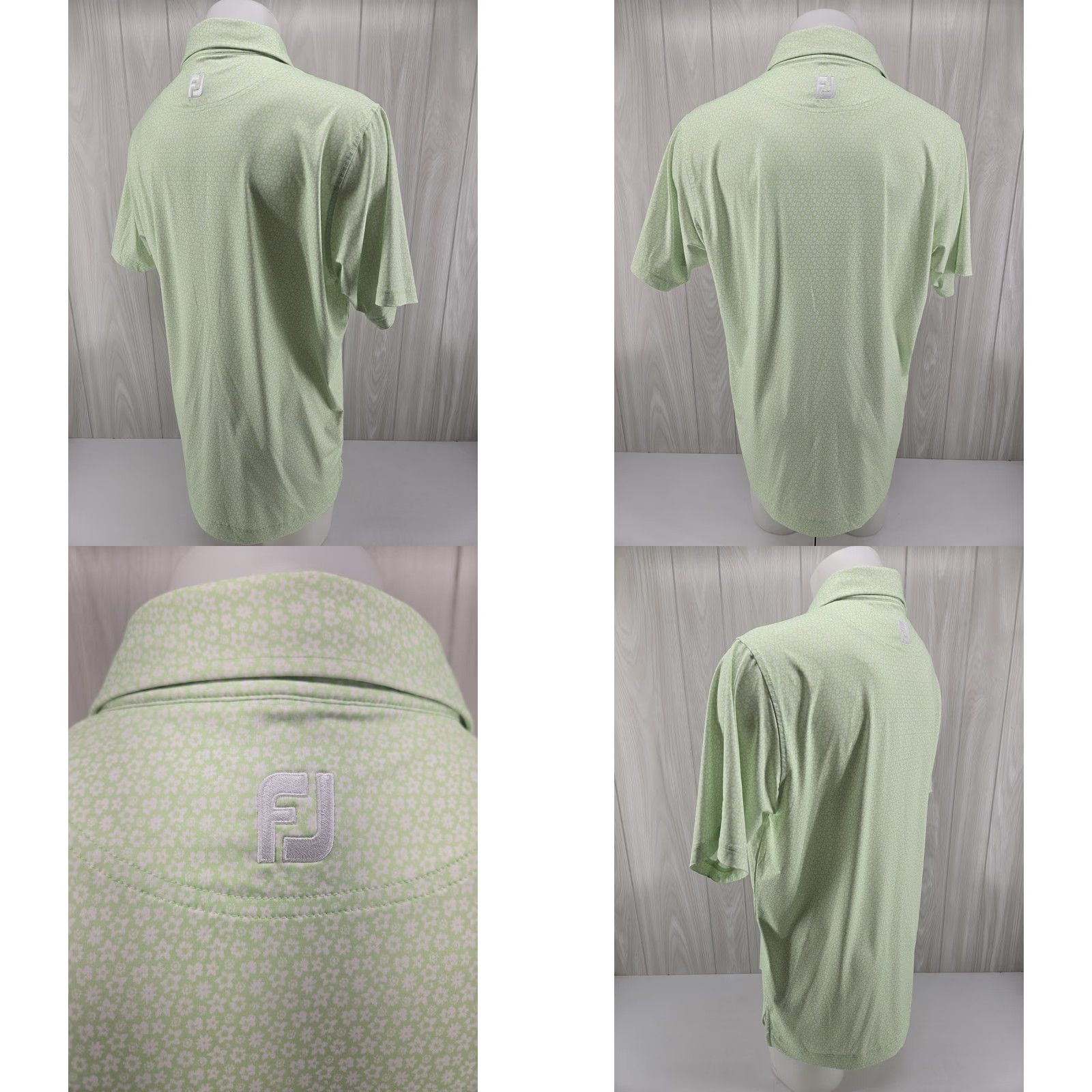 Footjoy FootJoy Polo Men’s Large Green Floral Geometric 1965 BTCC Logo Shirt Size US L / EU 52-54 / 3 - 8 Thumbnail