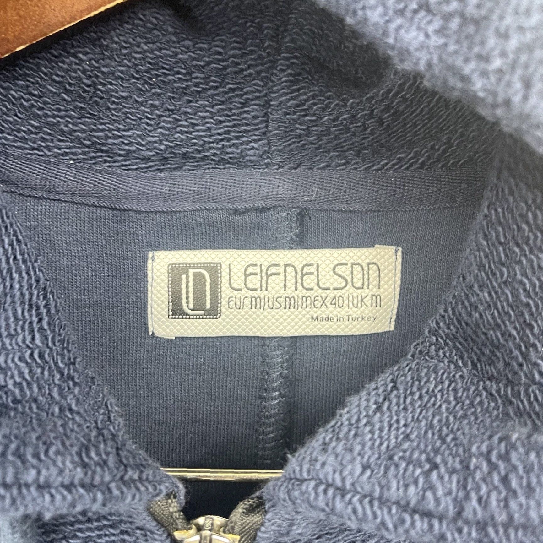 Vintage Leif Nelson Hoodie Zip Sweater Mens M Dark Blue Reverse Knit French Terry Full Zip Adults Medium Blue Modern Classic Sweatshirt Men Size US M / EU 48-50 / 2 - 3 Thumbnail