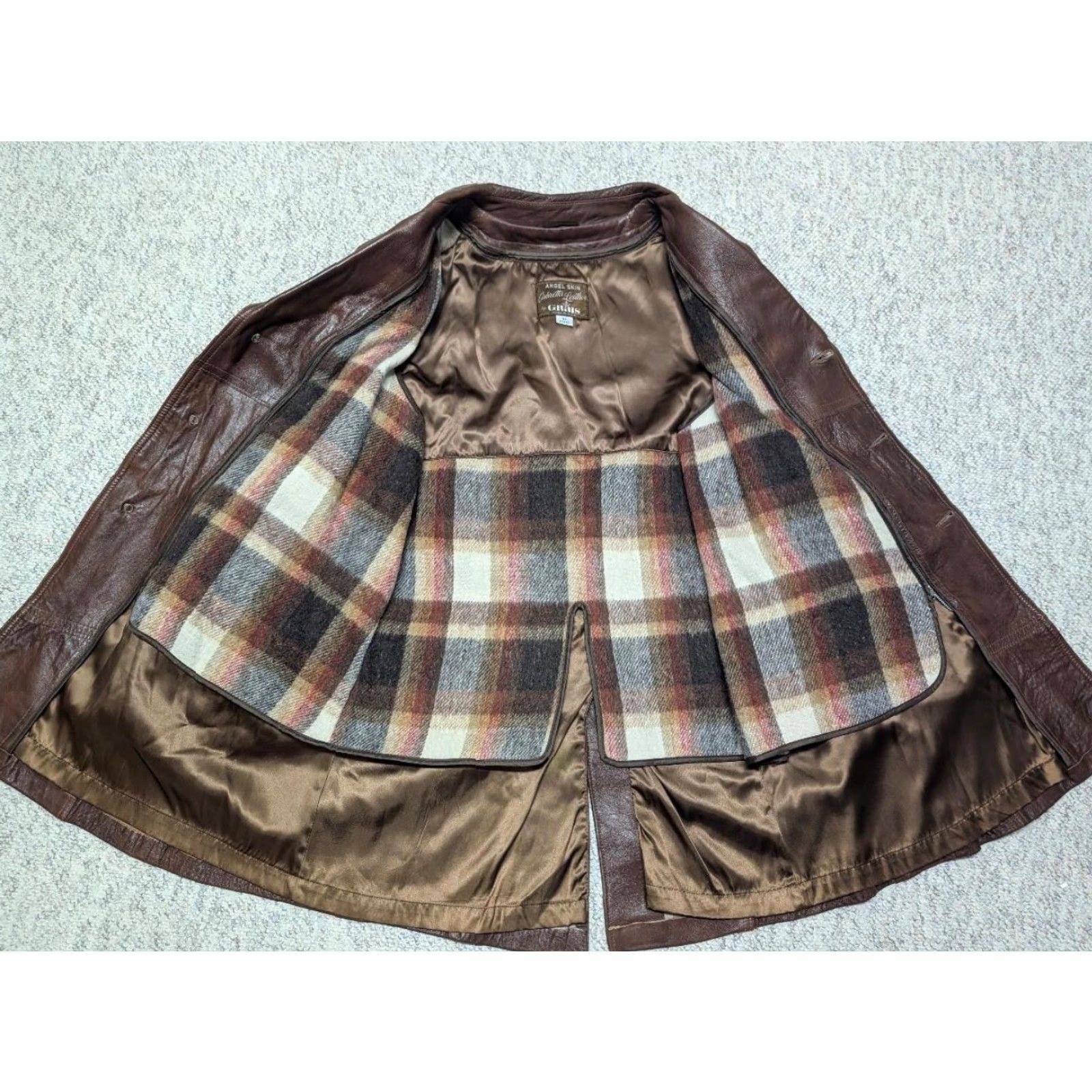 Skin VINTAGE Grais leather overcoat 48L 2XL brown Mens Coat Size US XXL / EU 58 / 5 - 6 Thumbnail
