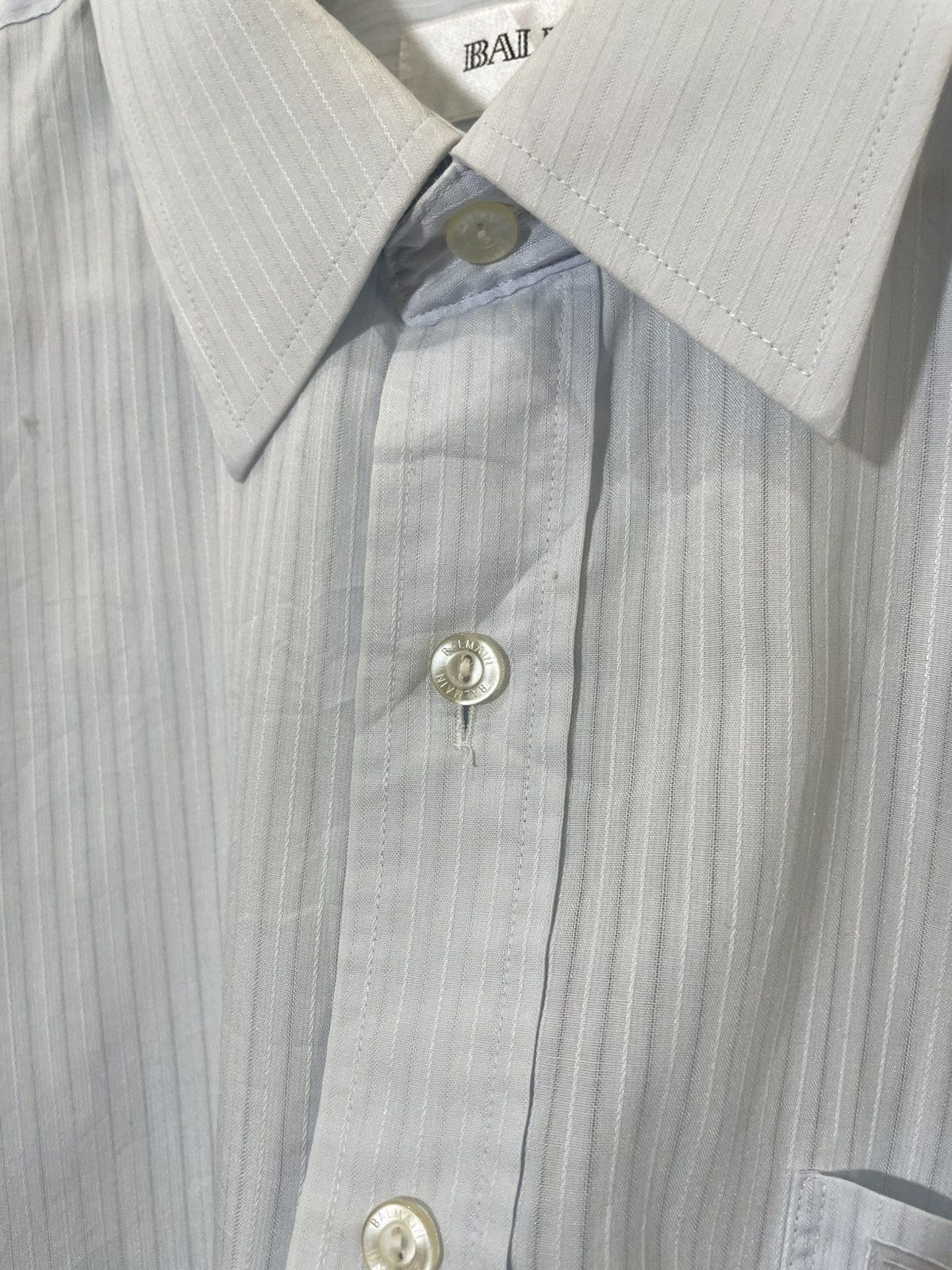 Balmain 2000s Balmain White Micro Check Short Sleeve Button Up Shirt Size US XXL / EU 58 / 5 - 4 Thumbnail
