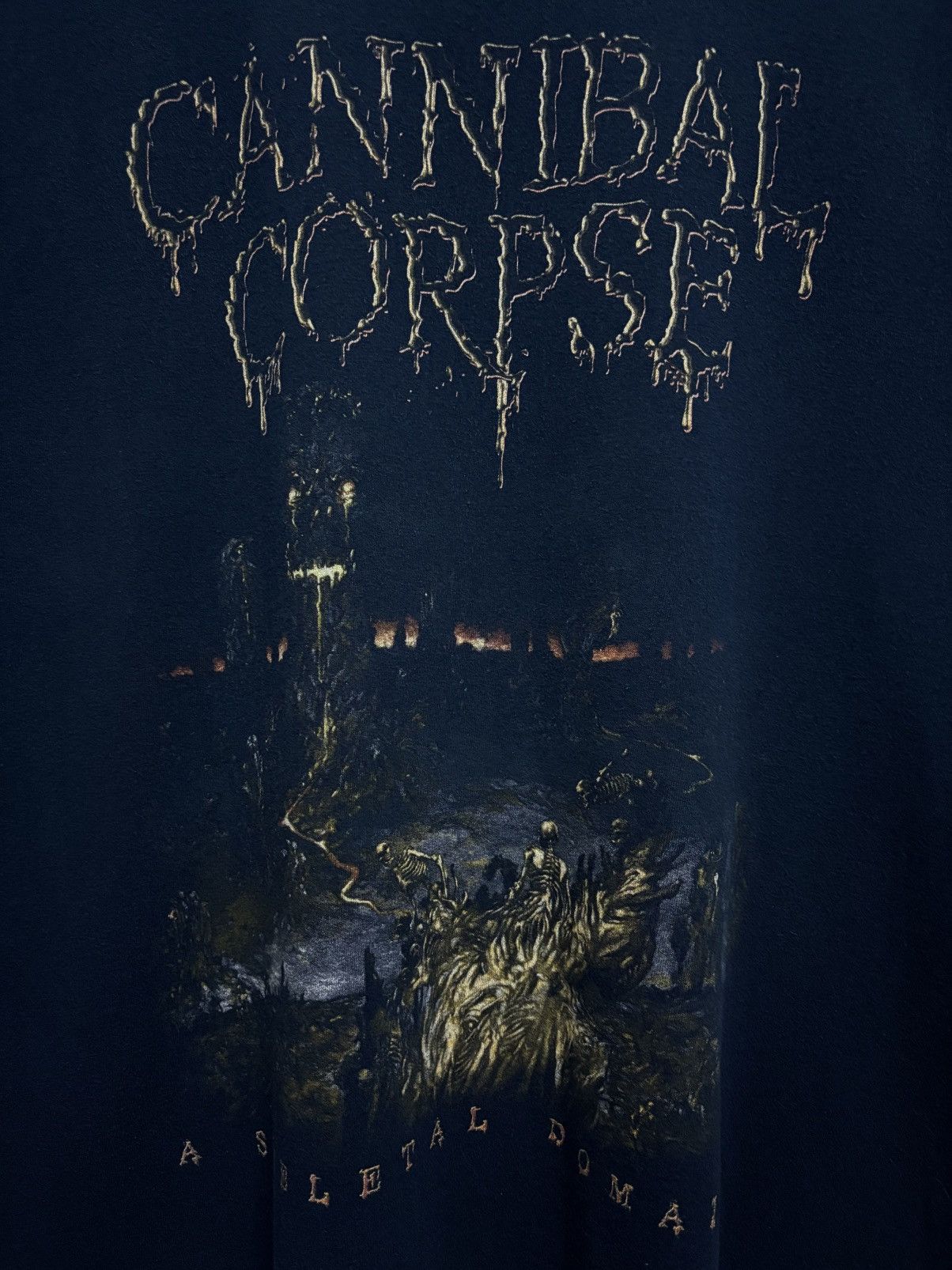 Vintage 2000's Cannibal Corpse - Album A Skeletal Domain T-Shirt Size US XL / EU 56 / 4 - 4 Thumbnail