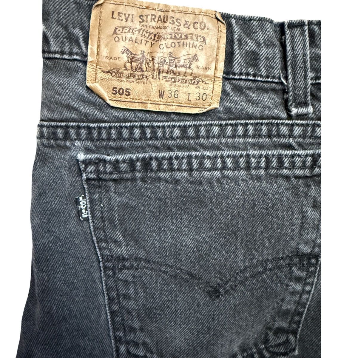 Levi's Vintage Clothing Levis 505 90s grey black denim with the black tab Size US 36 / EU 52 - 3 Thumbnail