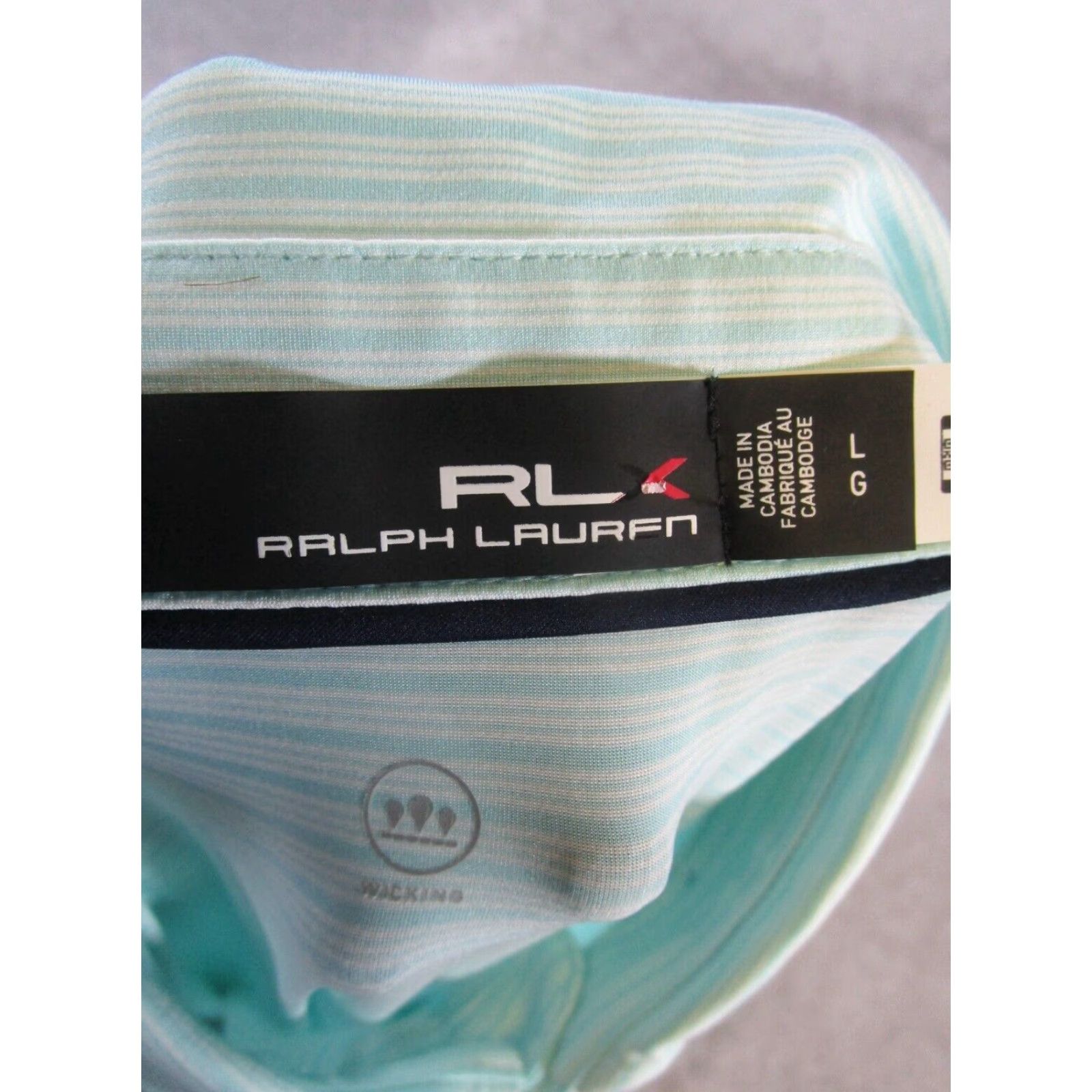 RLX Ralph Lauren RLX Ralph Lauren Polo Shirt Mens Large Blue Striped Tennis Polo Shirt Swing RLX RL Polo Men L Blue Tennis Shirt Size US L / EU 52-54 / 3 - 3 Thumbnail