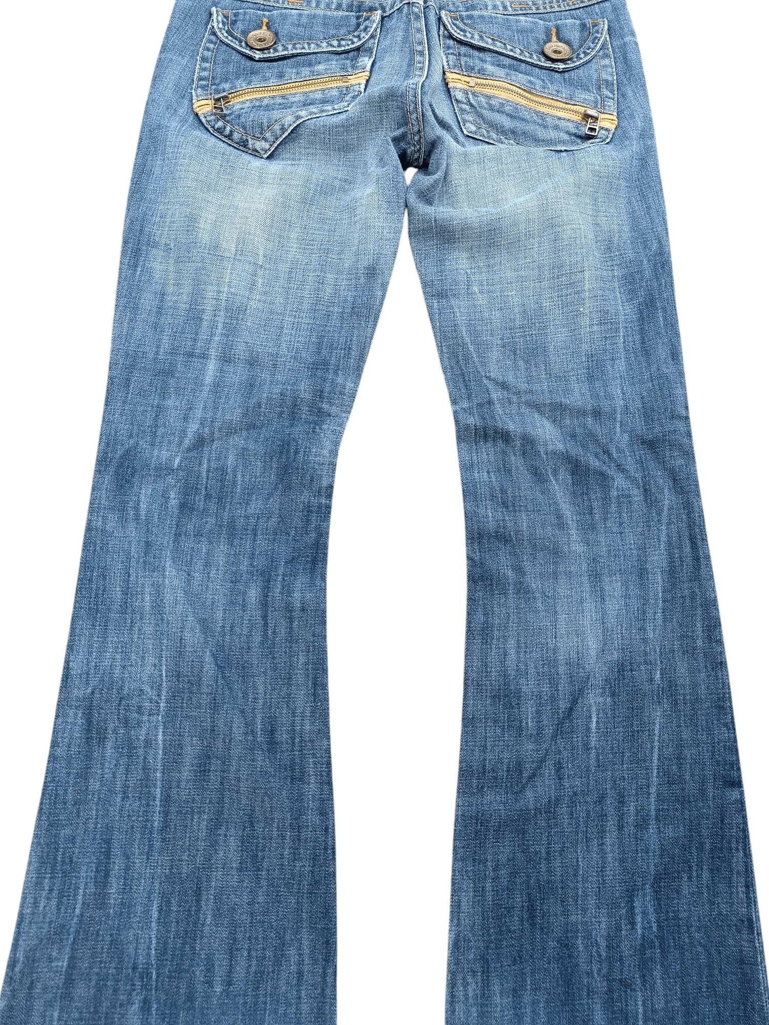 Japanese Brand VINTAGE 90s Flared Back Number Faded Jean Size US 28 / EU 44 - 9 Thumbnail