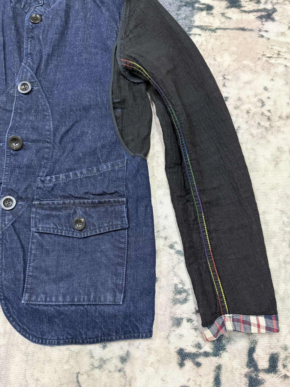 Japanese Brand Tomorrowland Riversible Plaid Denim Button Up Jacket Size US XS / EU 42 / 0 - 10 Thumbnail