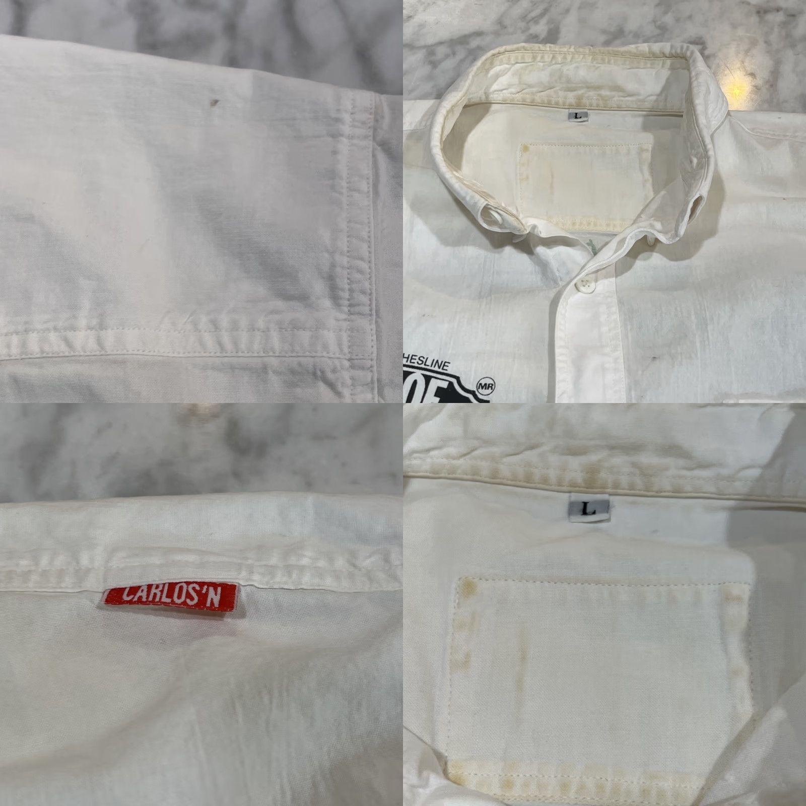 Vintage VINTAGE Carlos’N Charlie’s Button-Up Shirt Men L White Cotton 90s Mexico Casual Party/Cocktail Size US L / EU 52-54 / 3 - 8 Thumbnail