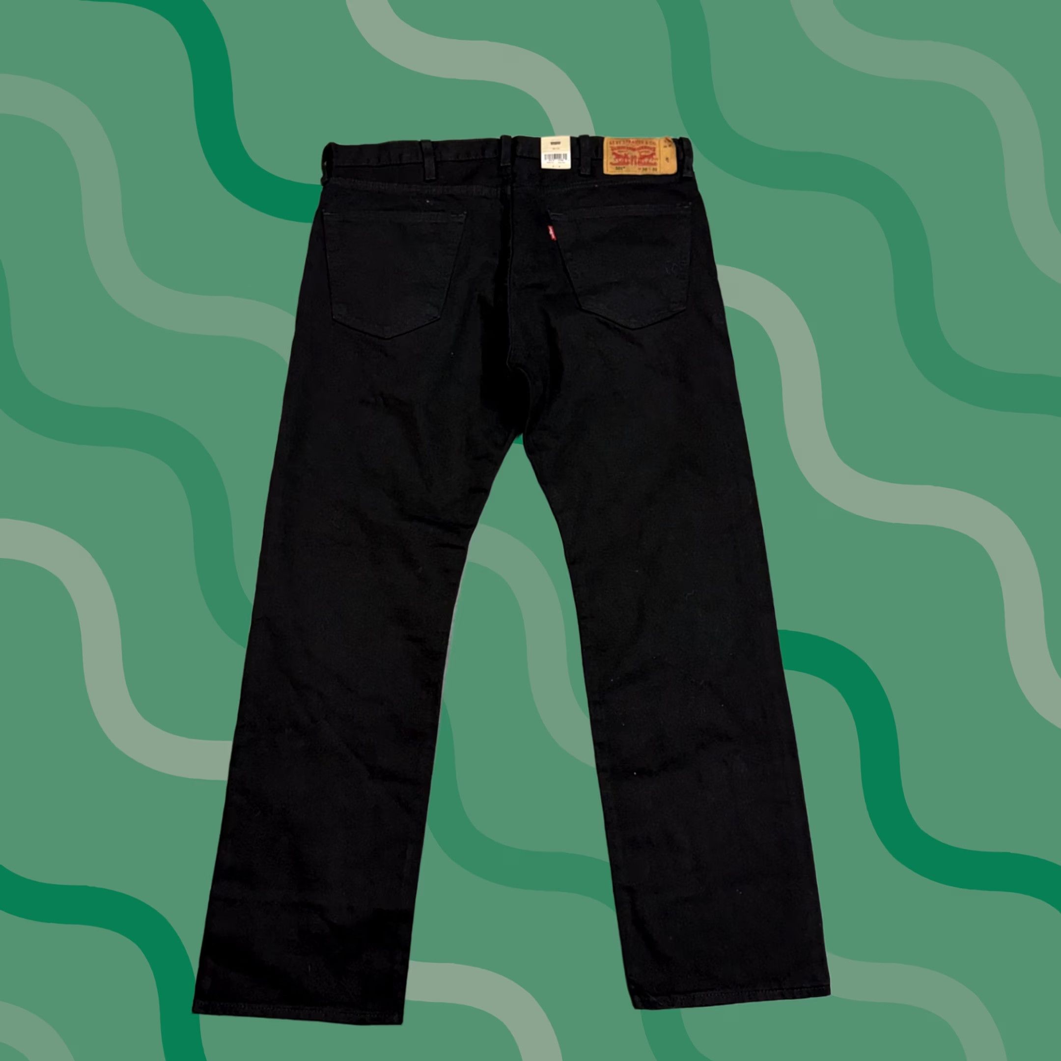 Levi's Levi's 501 Jeans Mens 38x32 Black Dark Wash Straight Button Fly Stretch Regular Denim Pants Straight Mens 501 Vintage No Size US 38 / EU 54 - 1 Thumbnail