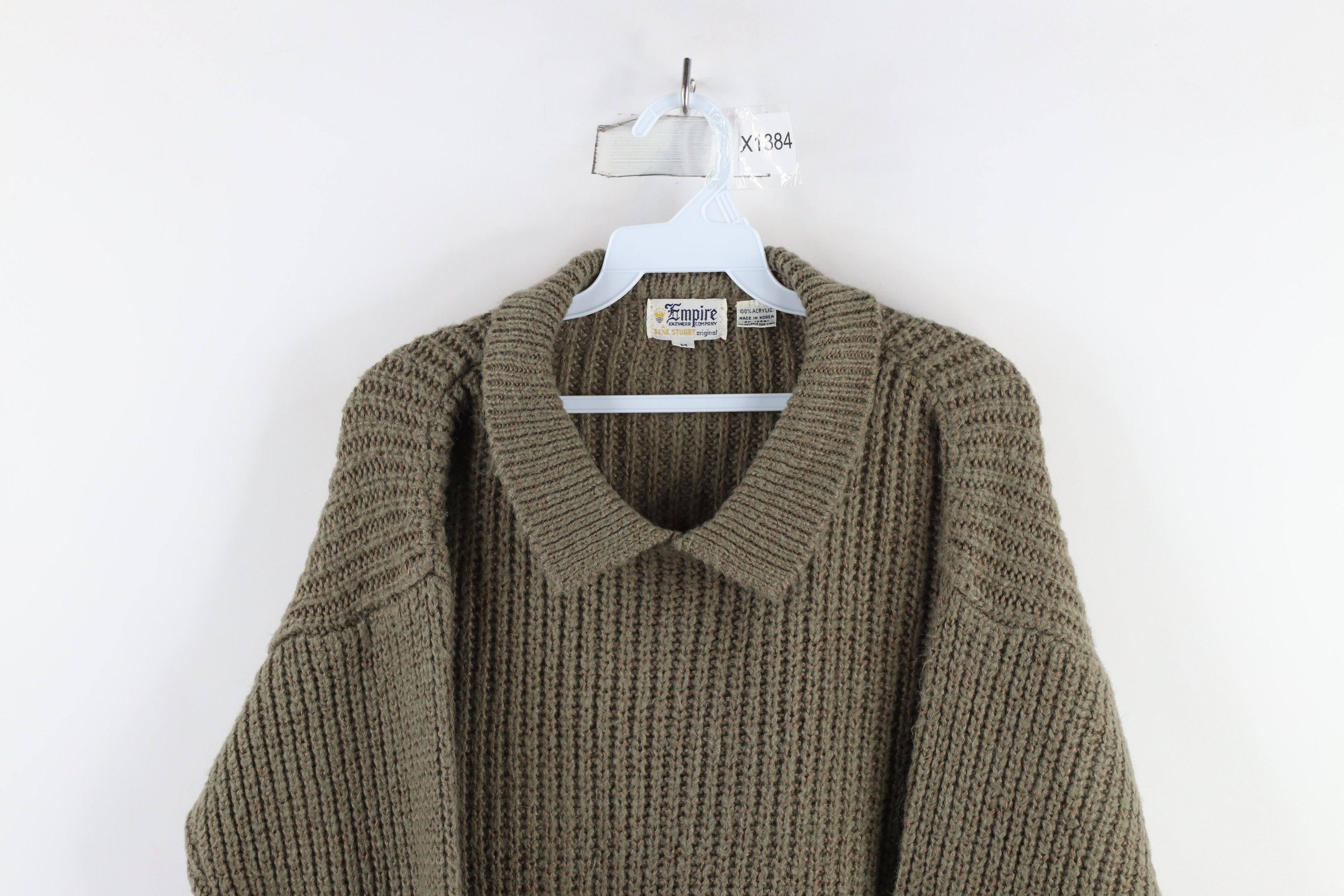 Vintage Vintage 70s Streetwear Chunky Ribbed Knit Collared Sweater Size US M / EU 48-50 / 2 - 2 Thumbnail