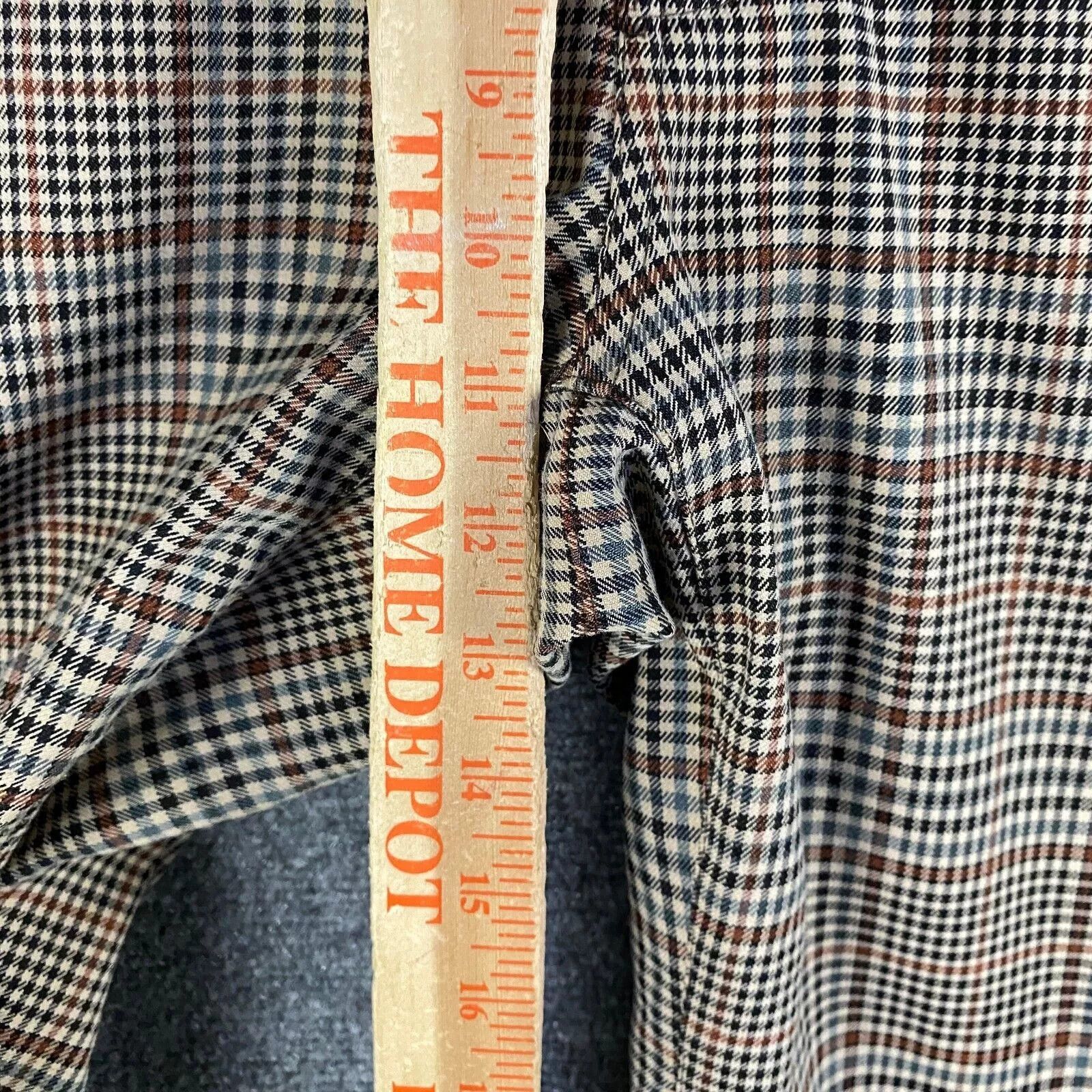 Dickies Dickies Pants Women's 9 Plaid Beige Trousers Cropped Size 31" - 4 Thumbnail