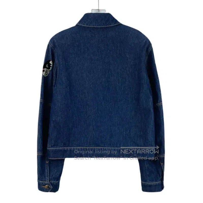 Valentino Valentino Blue Denim Jacket with Butterfly Embroidery . Size M / US 6-8 / IT 42-44 - 2 Thumbnail