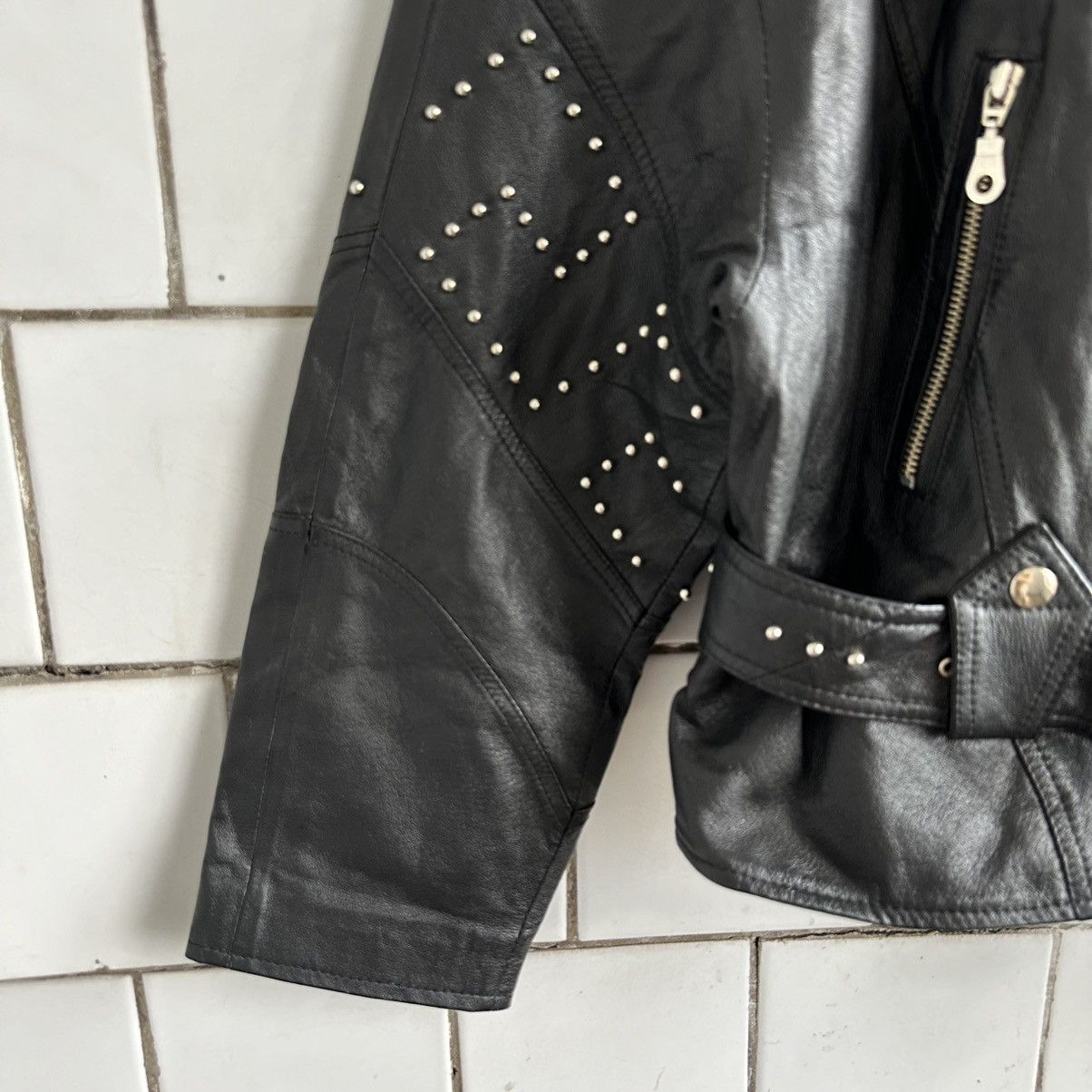 Japanese Brand × Vintage Vintage Japanese Style Moto Leather Jacket Style USA Y2K 90s Size S / US 4 / IT 40 - 3 Thumbnail