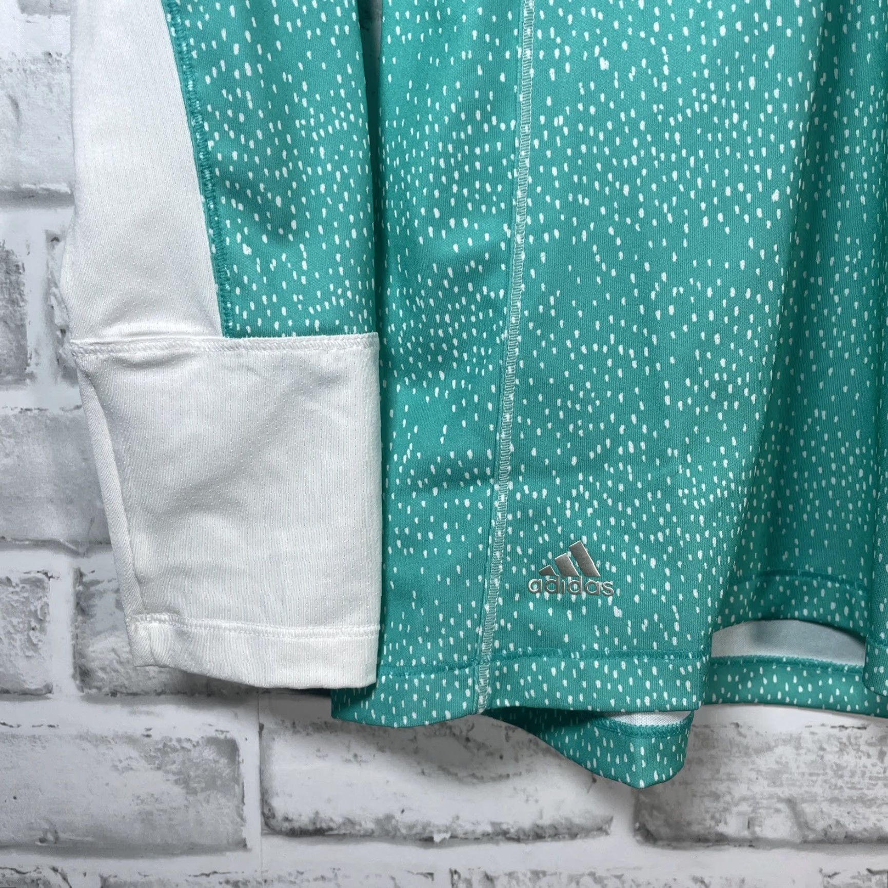 Adidas ADIDAS Climacool Golf Polo Long Sleeve Quarter Button Activewear Womens Small Teal Size S / US 4 / IT 40 - 3 Thumbnail