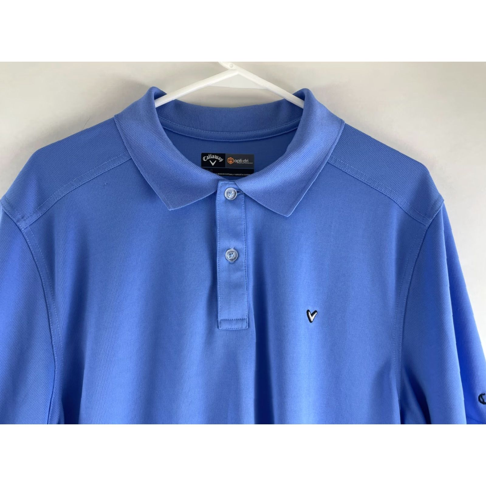 Callaway Callaway Opti-Dri Polo Shirt Men’s Large Blue Short Sleeve 1/4 Button Up Polo Size US L / EU 52-54 / 3 - 3 Thumbnail