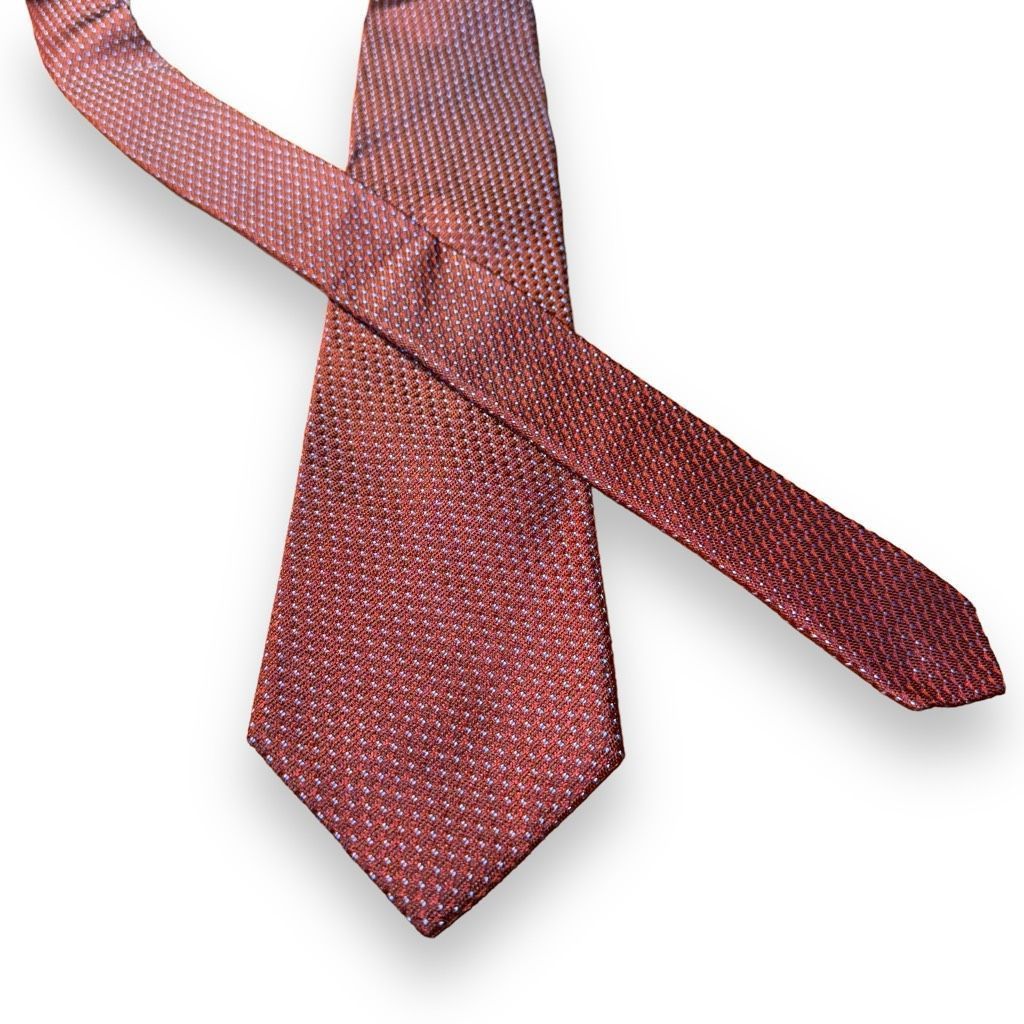 Tom James Tom James Mainline Red Micro Polkadot Made in USA Silk Tie Size ONE SIZE - 1 Thumbnail