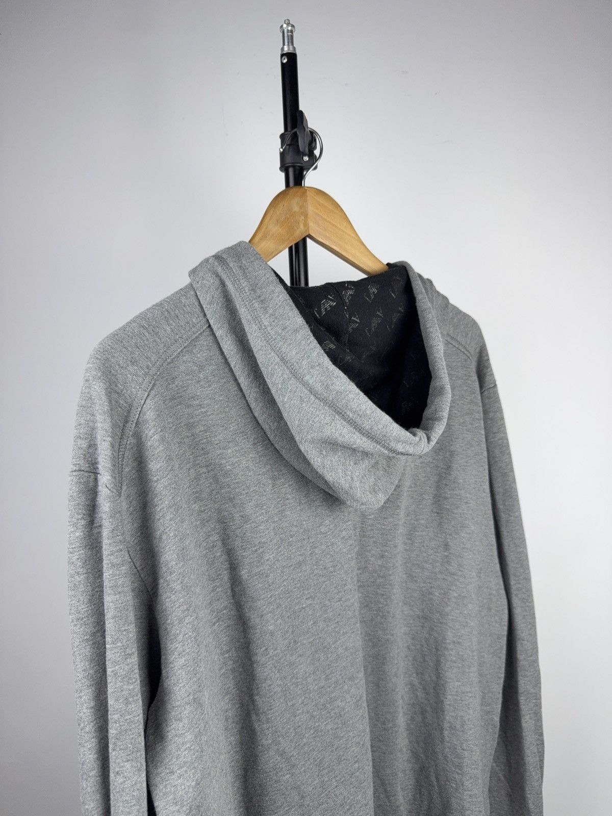 Armani 00s Armani Jeans Grey Zip Hoodie Logo Print Casual Fit Size US XL / EU 56 / 4 - 14 Thumbnail