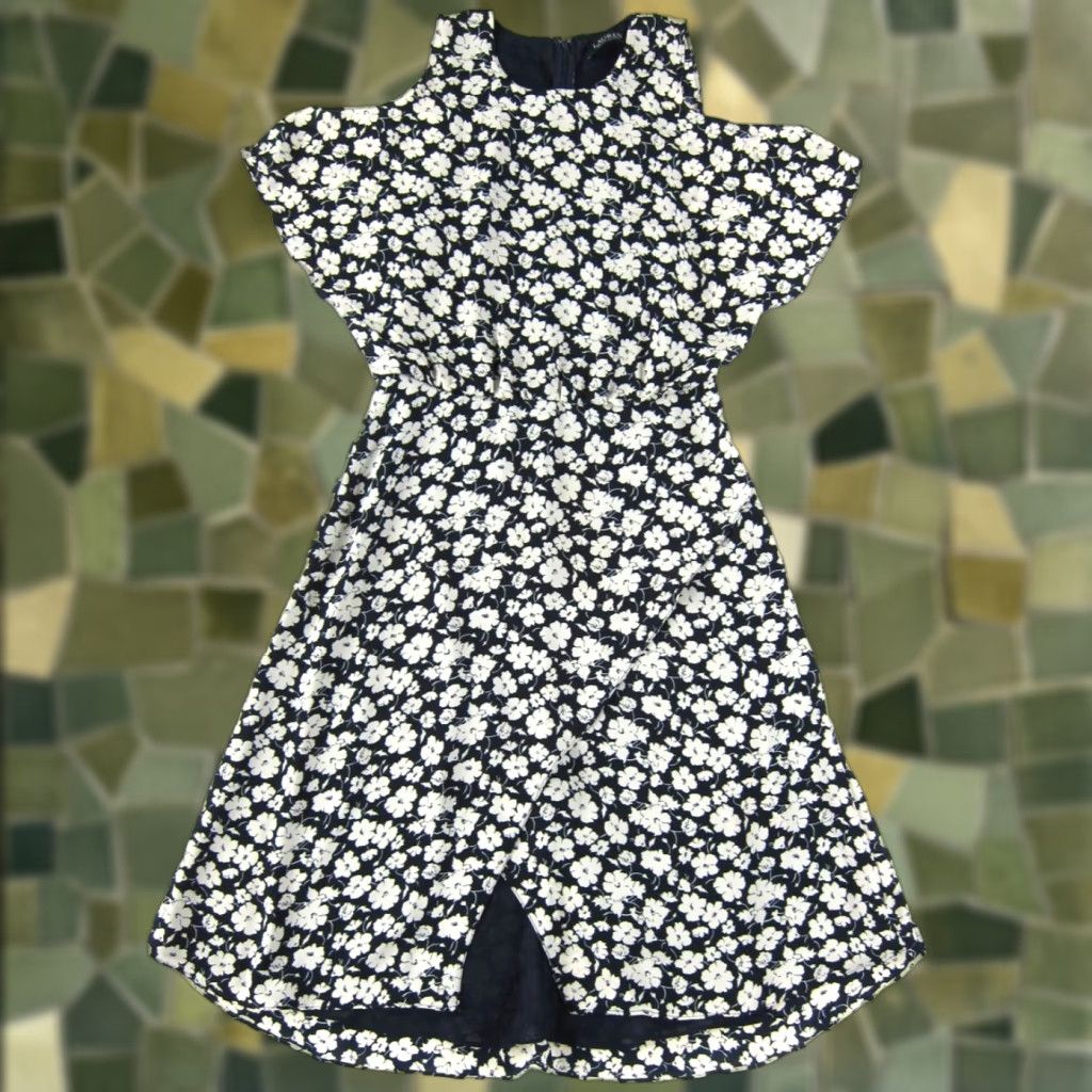 Ralph Lauren VINTAGE Ralph Lauren Green Label Dress Women 2 Floral Wrap Midi Navy Blue Sleeveless 2 Size XS / US 0-2 / IT 36-38 - 1 Thumbnail