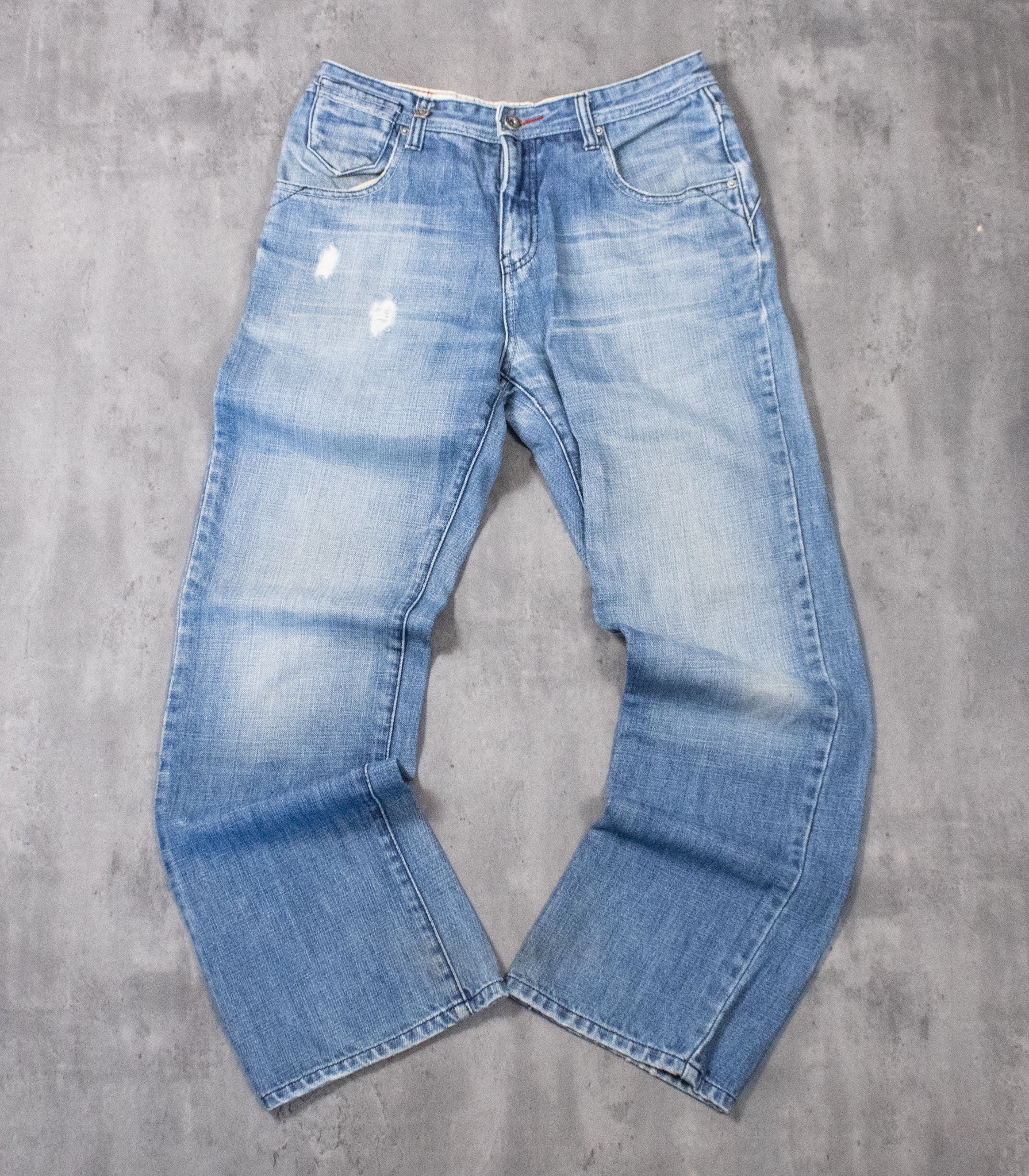 Vintage Y2K 2000's Circa Baggy Relax Crazy Midwash Denim Pant's Size US 32 / EU 48 - 3 Thumbnail