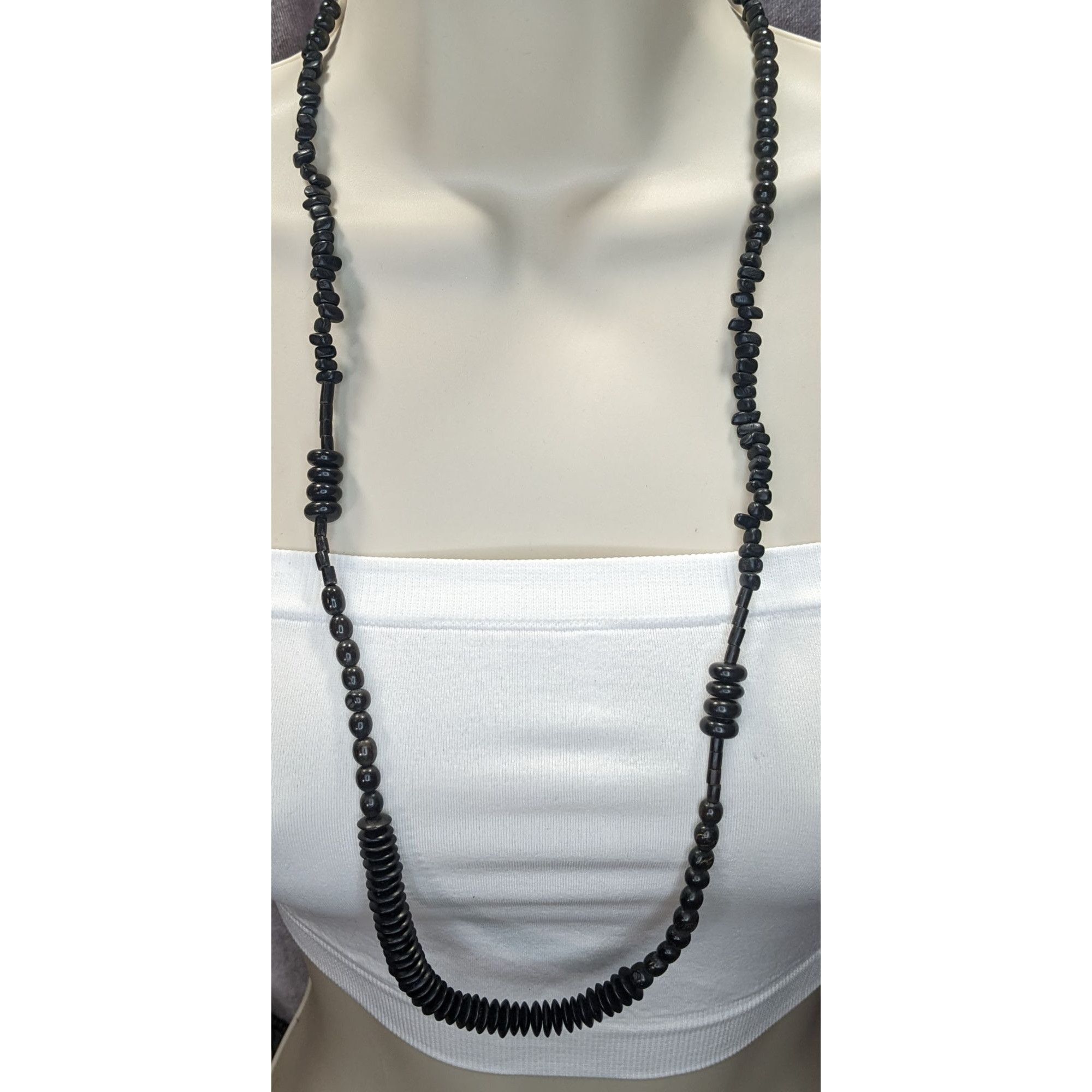 Other Black Wooden Beaded Necklace Size ONE SIZE - 1 Thumbnail