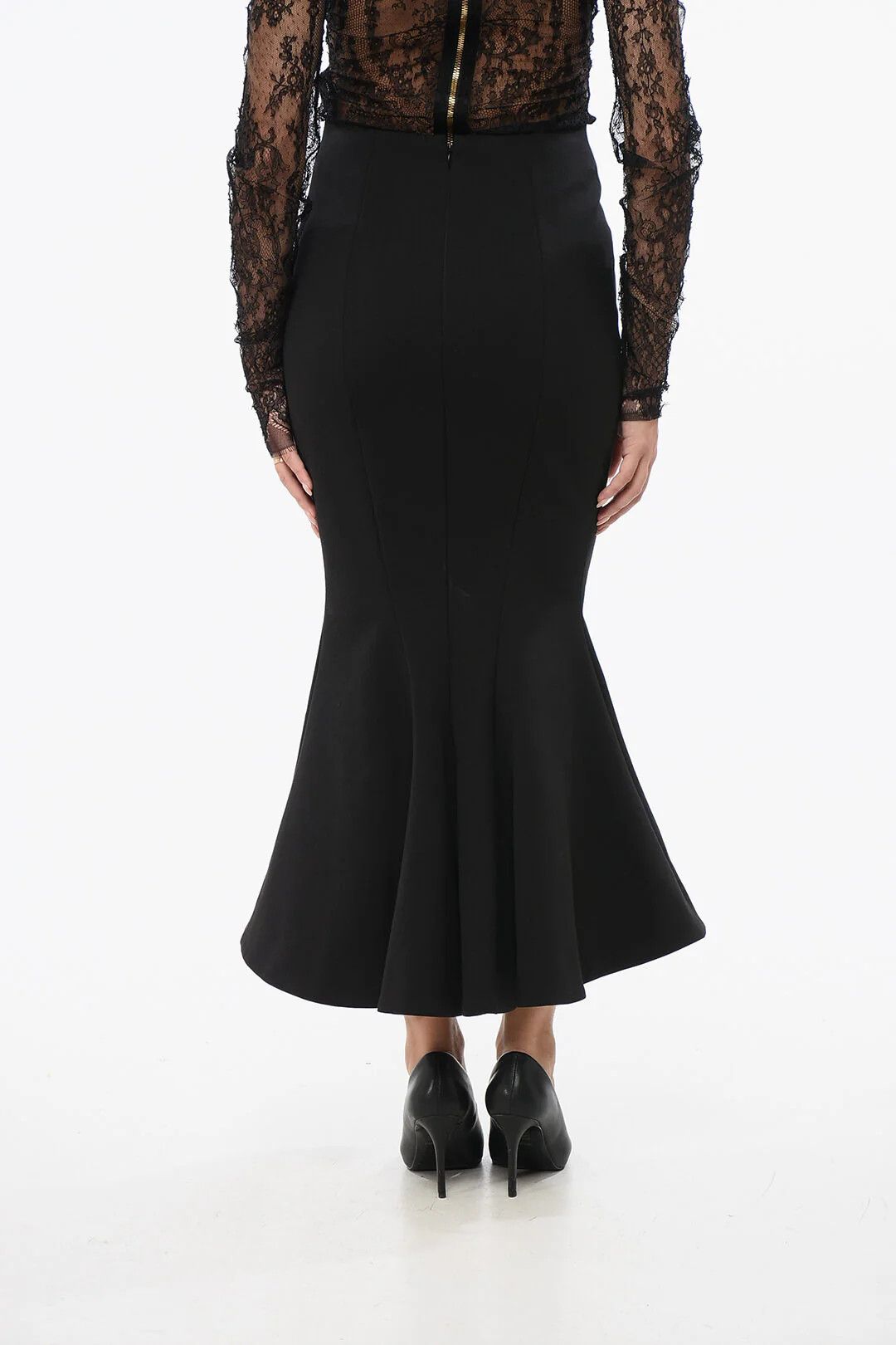 Balmain og1mm0326 Midi Skirt in Black Size 38" / US 16 / IT 52 - 2 Thumbnail