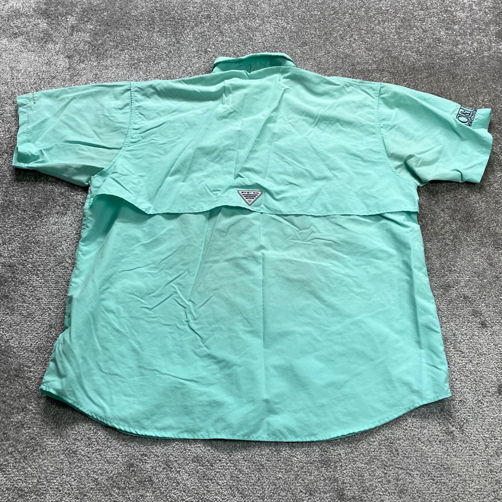 Vintage VINTAGE? No — Actually: Columbia PFG Omni-Shade Button-Up Shirt Mens 2XL Green Short Sleeve Casual Outdoor Size US XXL / EU 58 / 5 - 2 Thumbnail