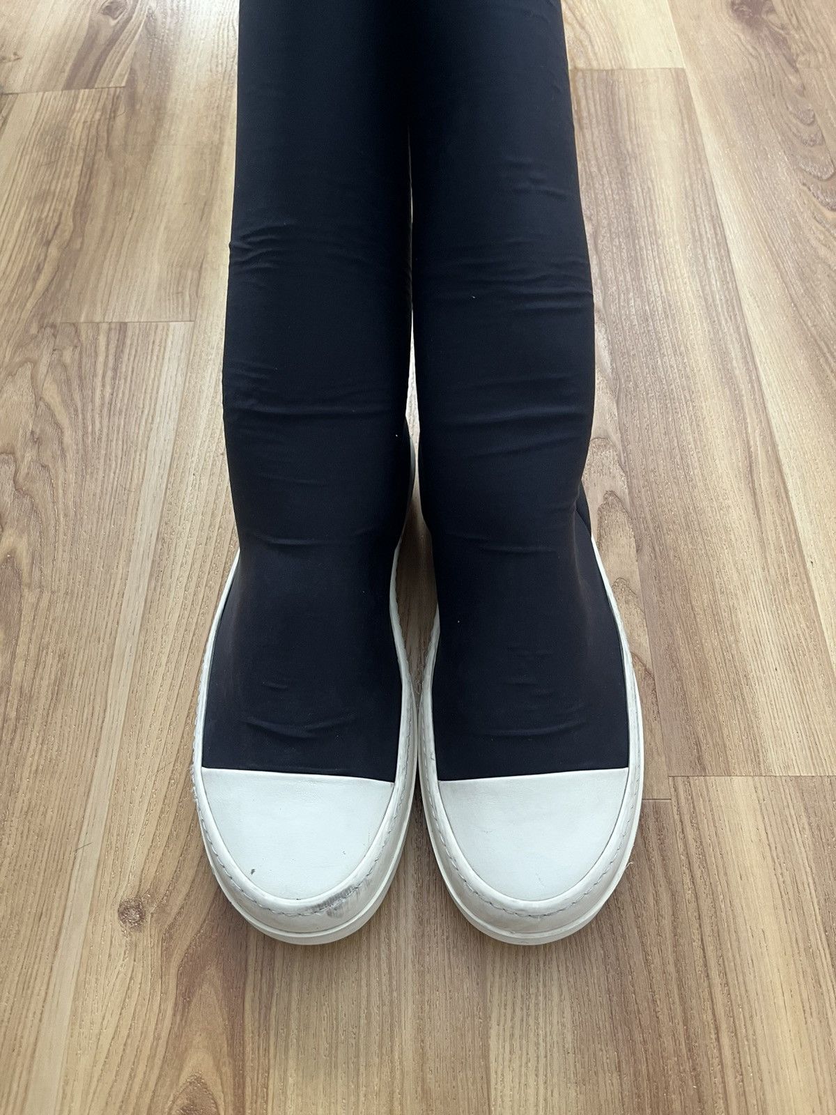 Rick Owens Drkshdw Rick Owens Sock Ramone Neoprene Scuba High Black Size US 11 / EU 44 - 3 Thumbnail