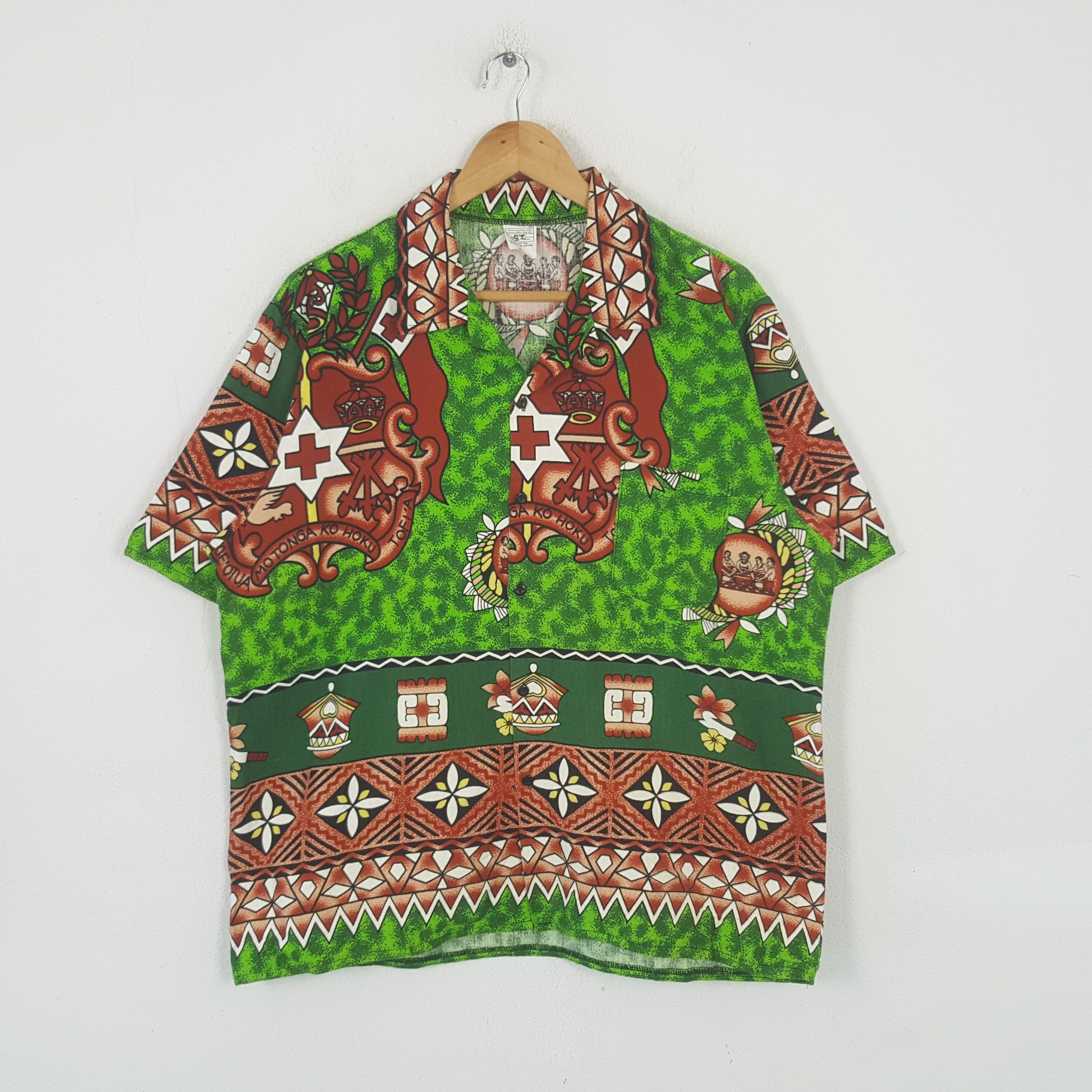 Vintage Vintage Tonga Tiki Hawaiian Shirt Button Up RR11 Size US XL / EU 56 / 4 - 1 Thumbnail
