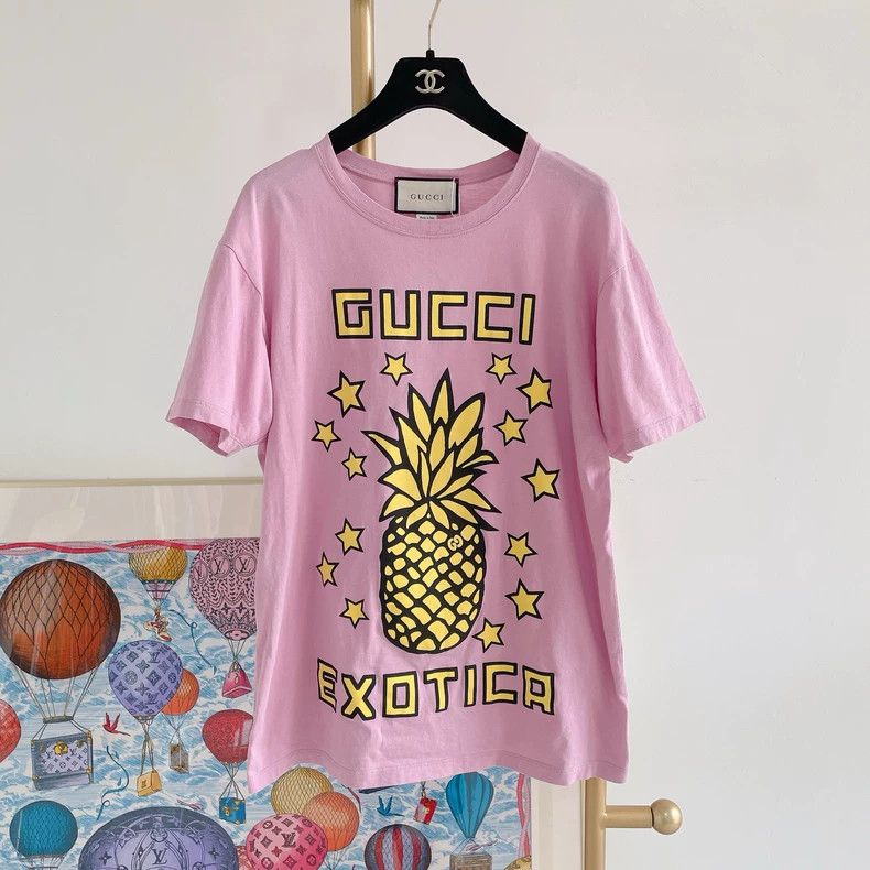 Gucci Gucci Pineapple Print T-Shirt in Pink-dmc Size US S / EU 44-46 / 1 - 1 Thumbnail