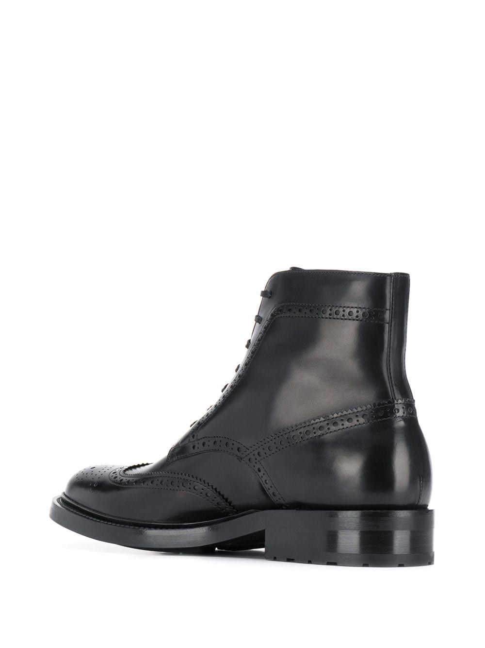 Saint Laurent Paris Saint laurent Brogue Ankle Boots - Smooth Black Leather Size US 10.5 / EU 43-44 - 3 Thumbnail