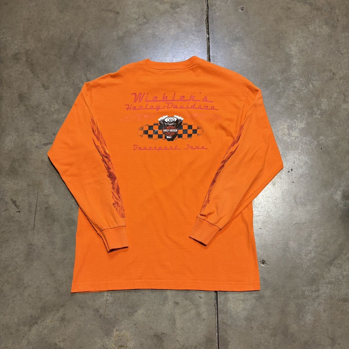 Harley Davidson Vintage Harley Davidson Flame Long Sleeve T shirt Biker Y2K Size US M / EU 48-50 / 2 - 5 Thumbnail