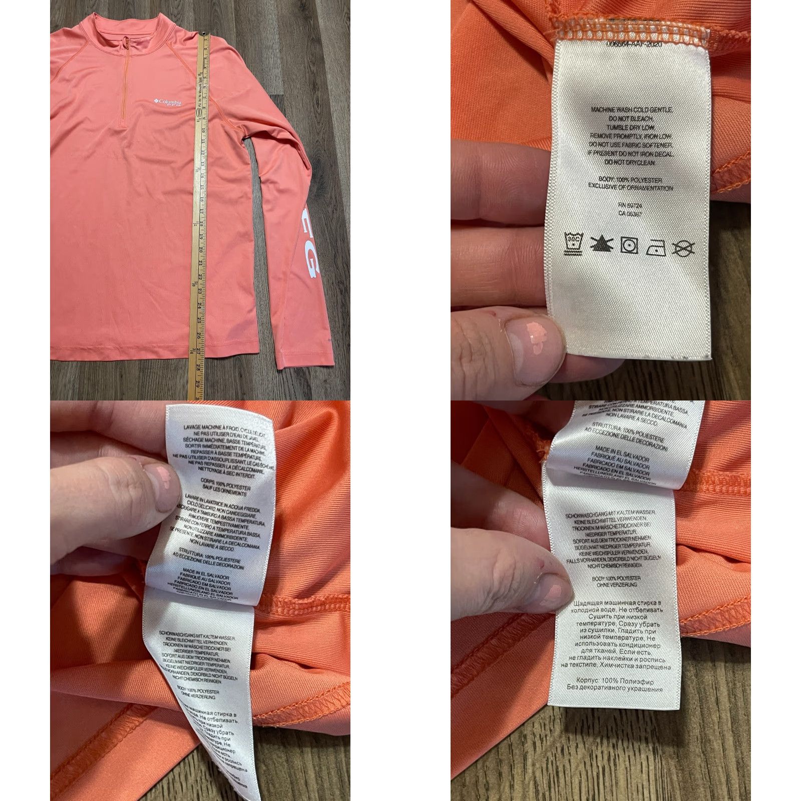 Vintage Columbia Shirt Womens Large Orange Long Sleeve 3/4 Zipper Athletic Wear Casual Fall Spring Summer Womens Size L / US 10 / IT 46 - 8 Thumbnail