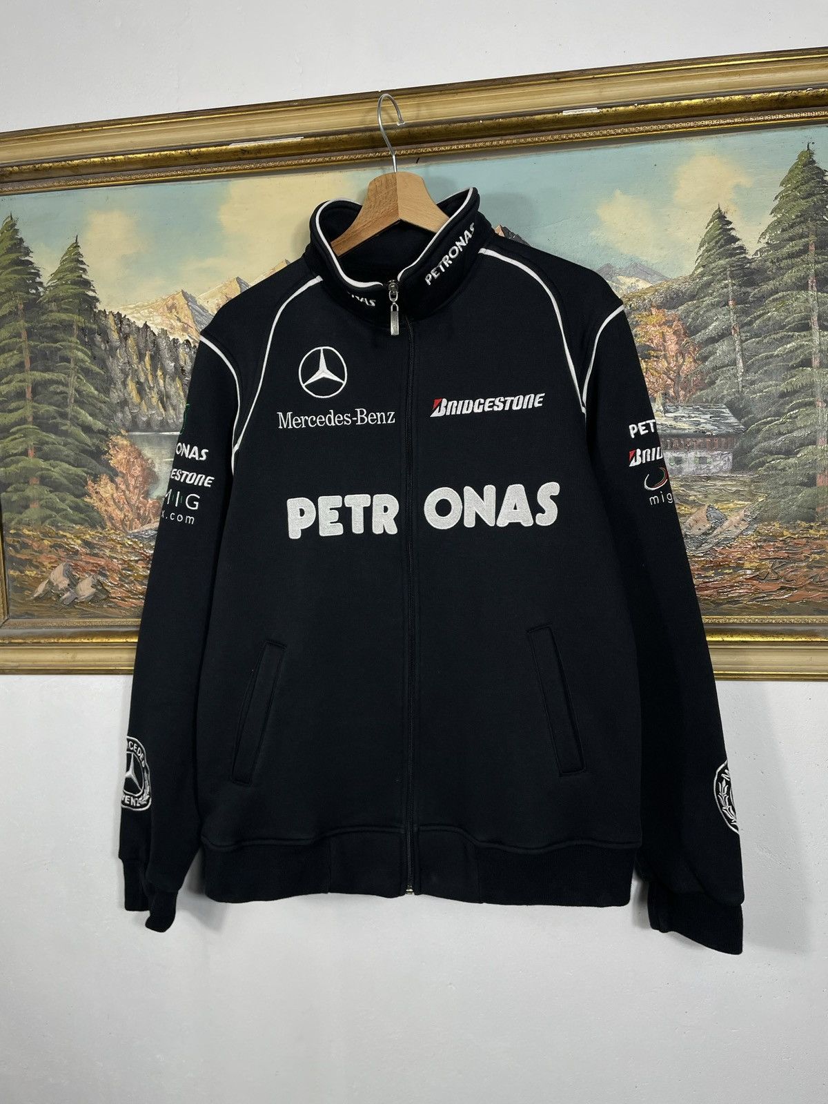 Mercedes-Benz × Vintage Mercedes Retro 00s Loose Oversize Zip Jacket Race Motor Size US L / EU 52-54 / 3 - 3 Thumbnail